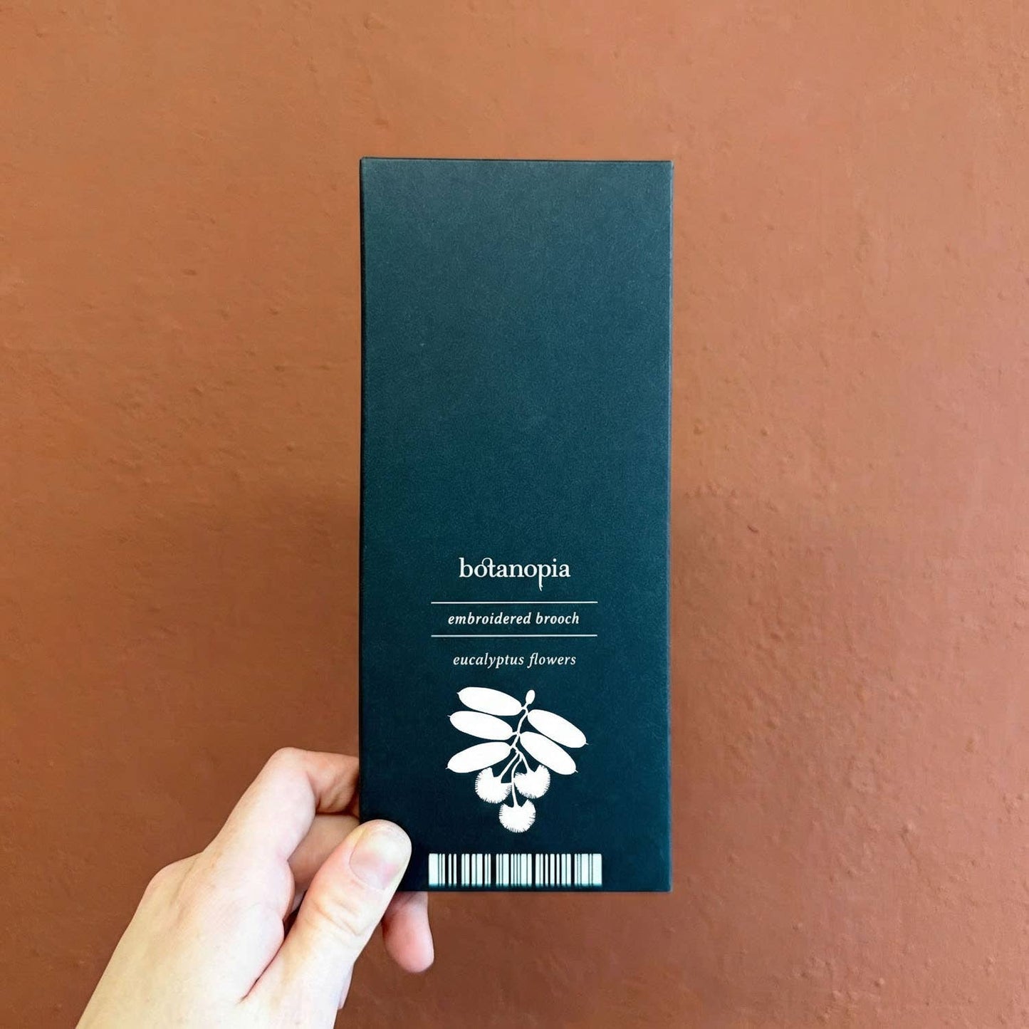 Eucalyptus flowers embroidered brooch