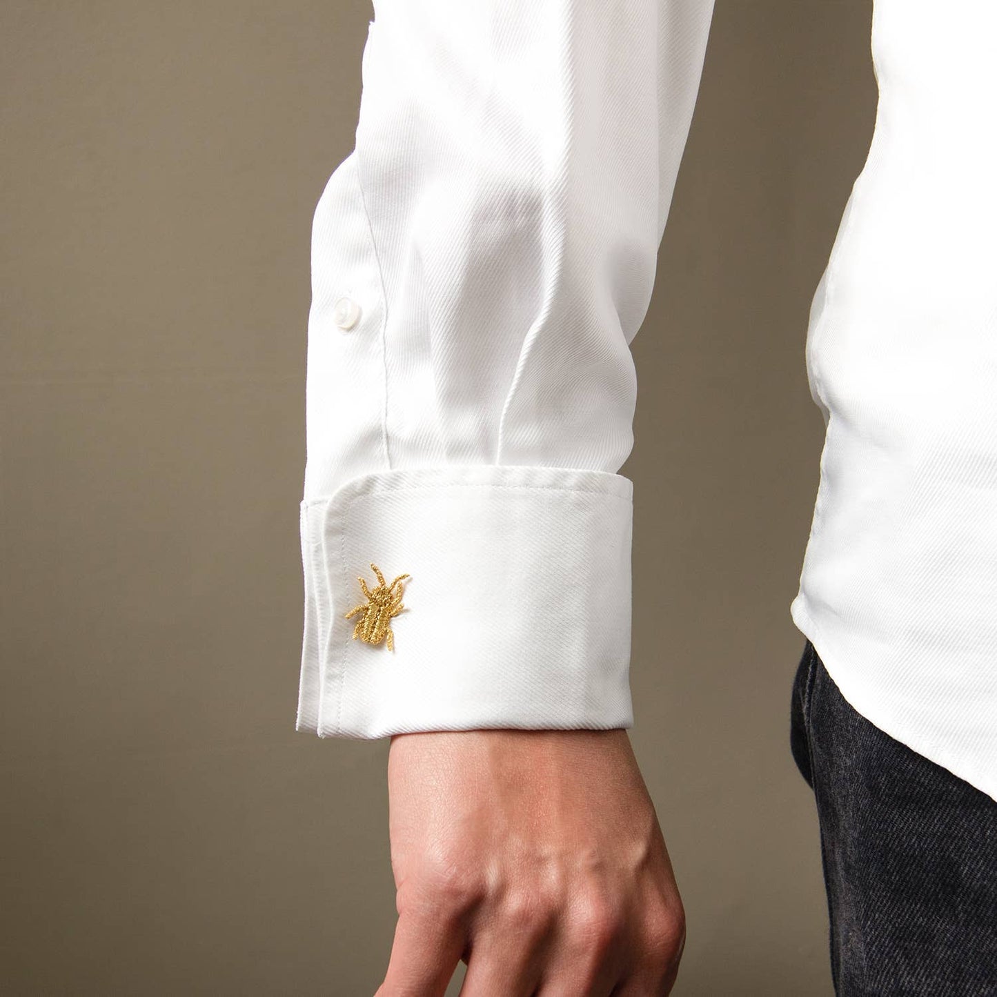Golden Embroidered Brooches - 3 little Bugs
