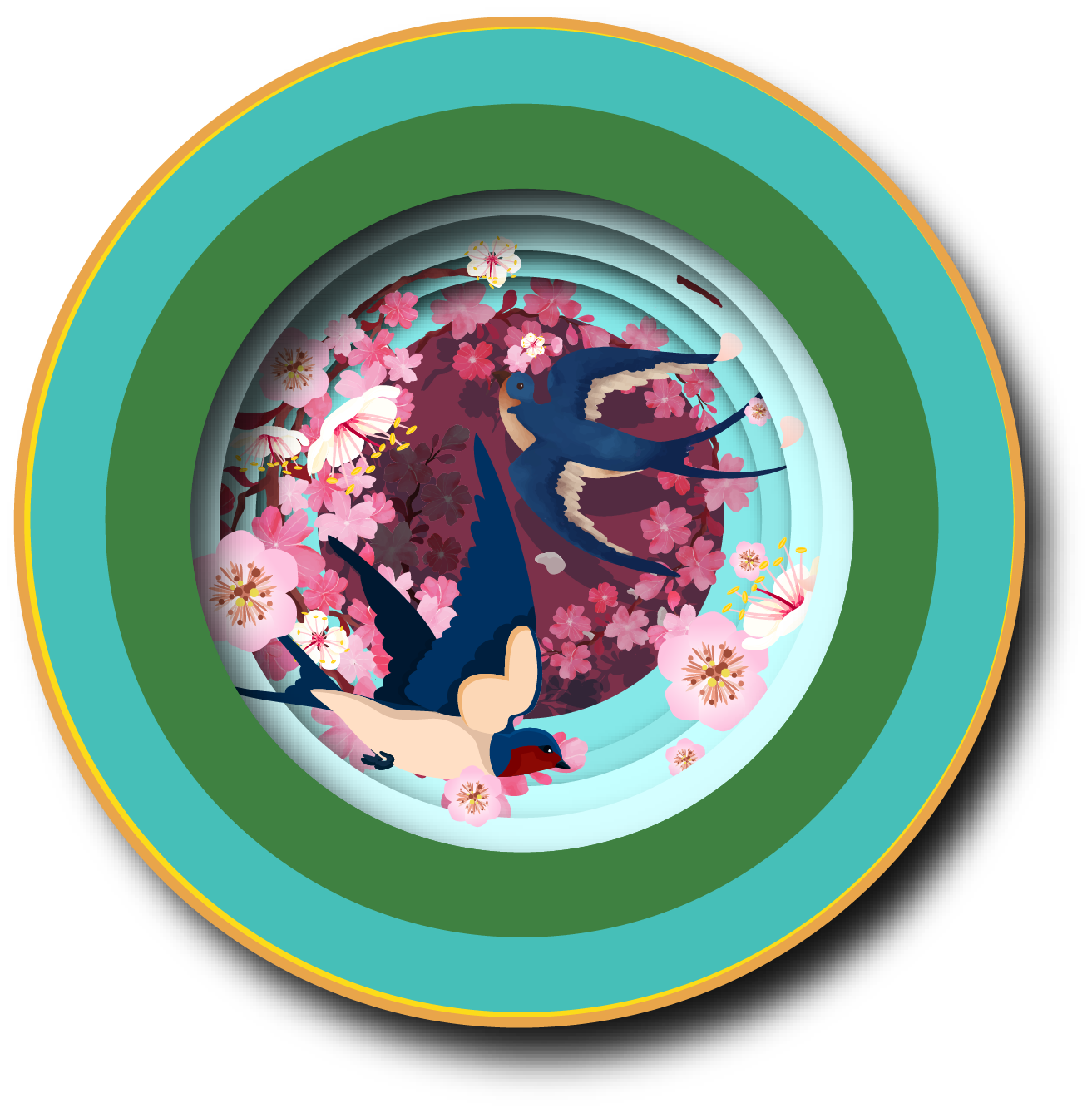 A cup of tea pop up card - Cherry Blossom