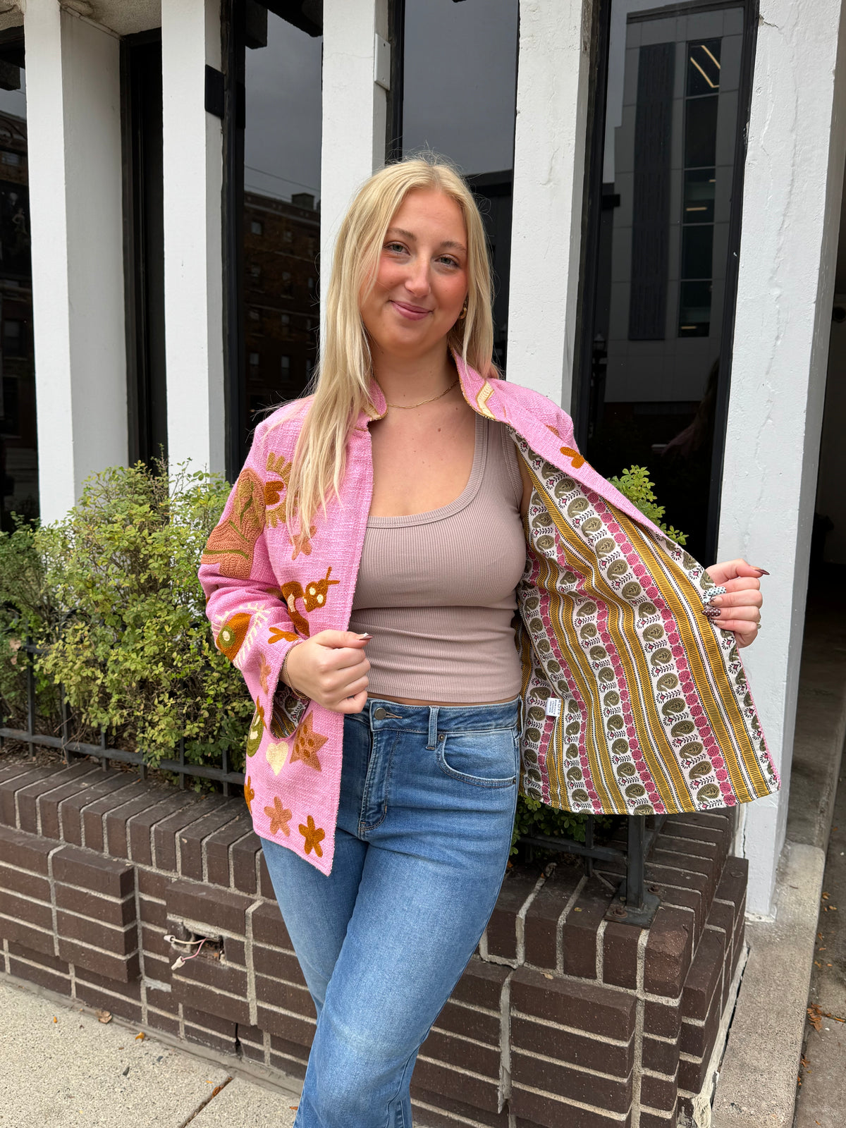 16H. Jute Suzani Short Jacket