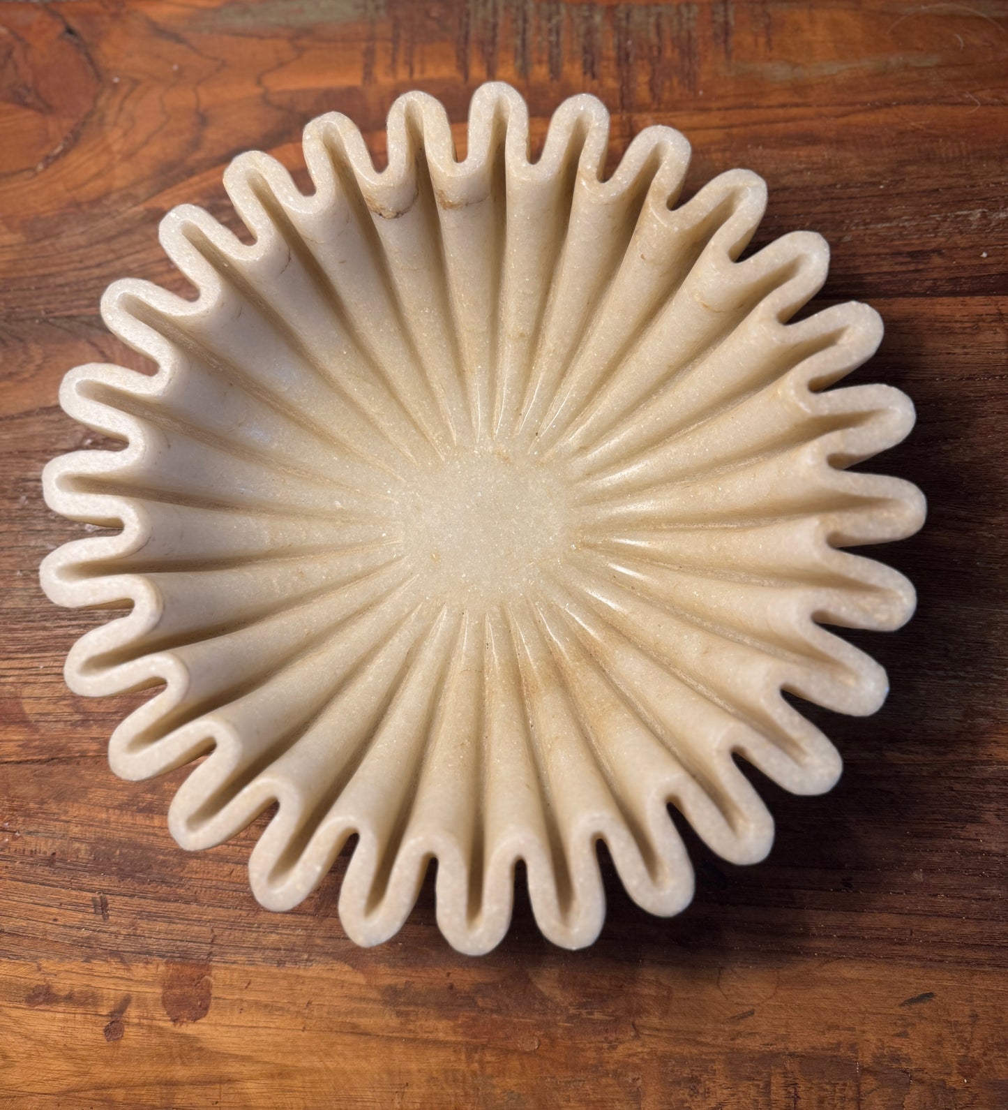 Large Fluted Marble Bowl