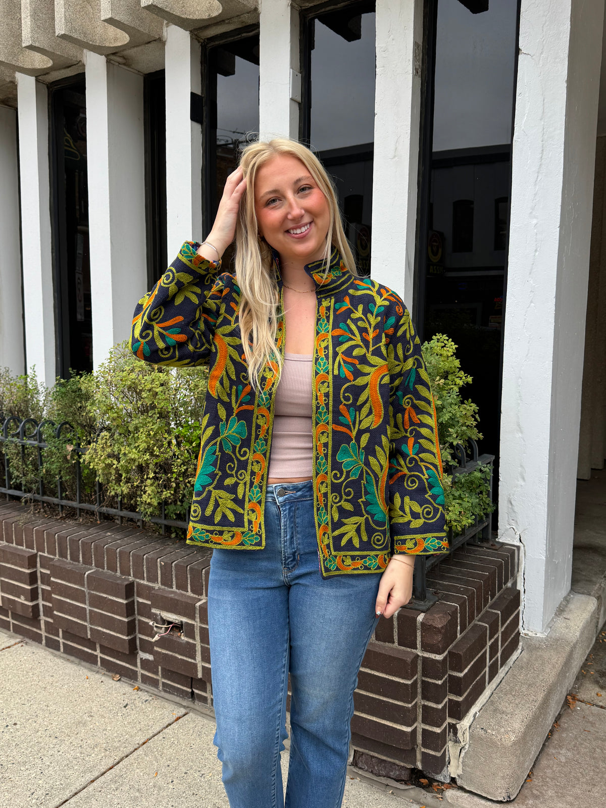 16F. Jute Suzani Short Jacket