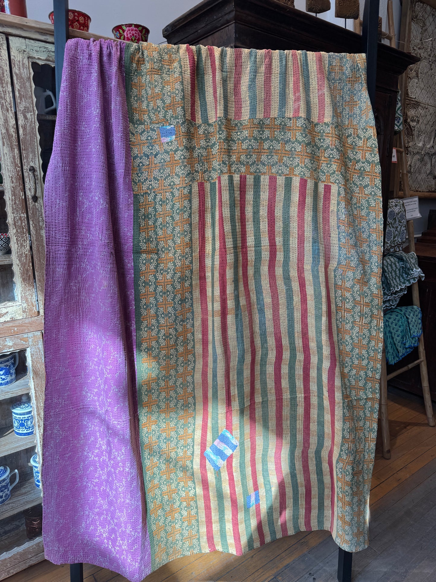 SA-4  Vintage Cotton Handstitched Kantha Throw