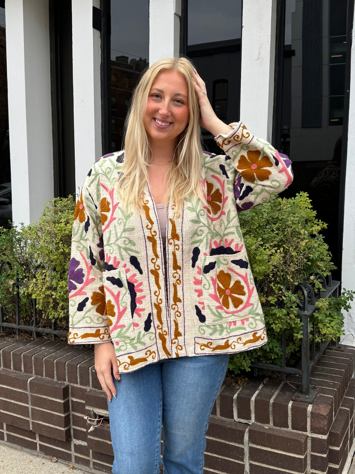 13B. Jute Suzani Kimano Jacket