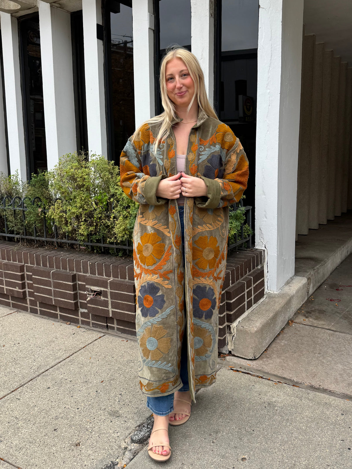 12A. Long Velvet Embroidered Jacket