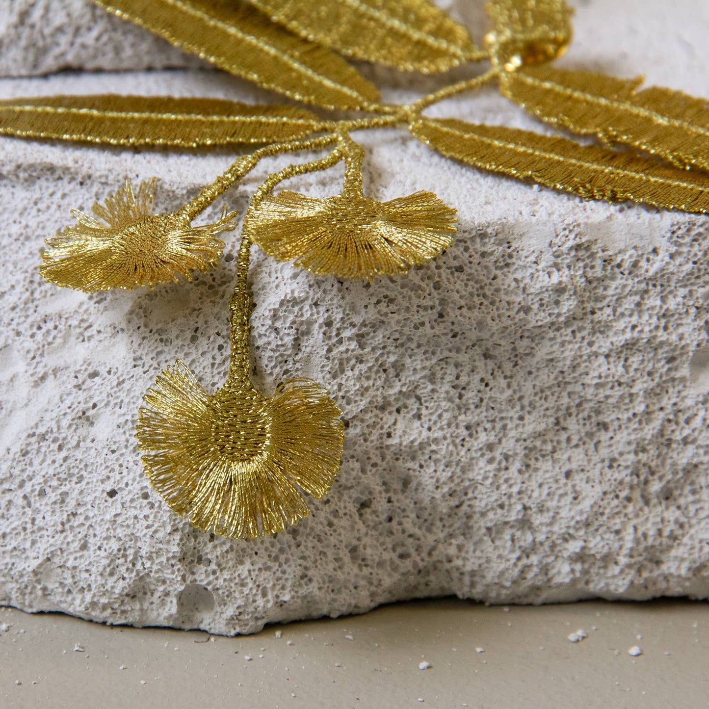 Eucalyptus flowers embroidered brooch