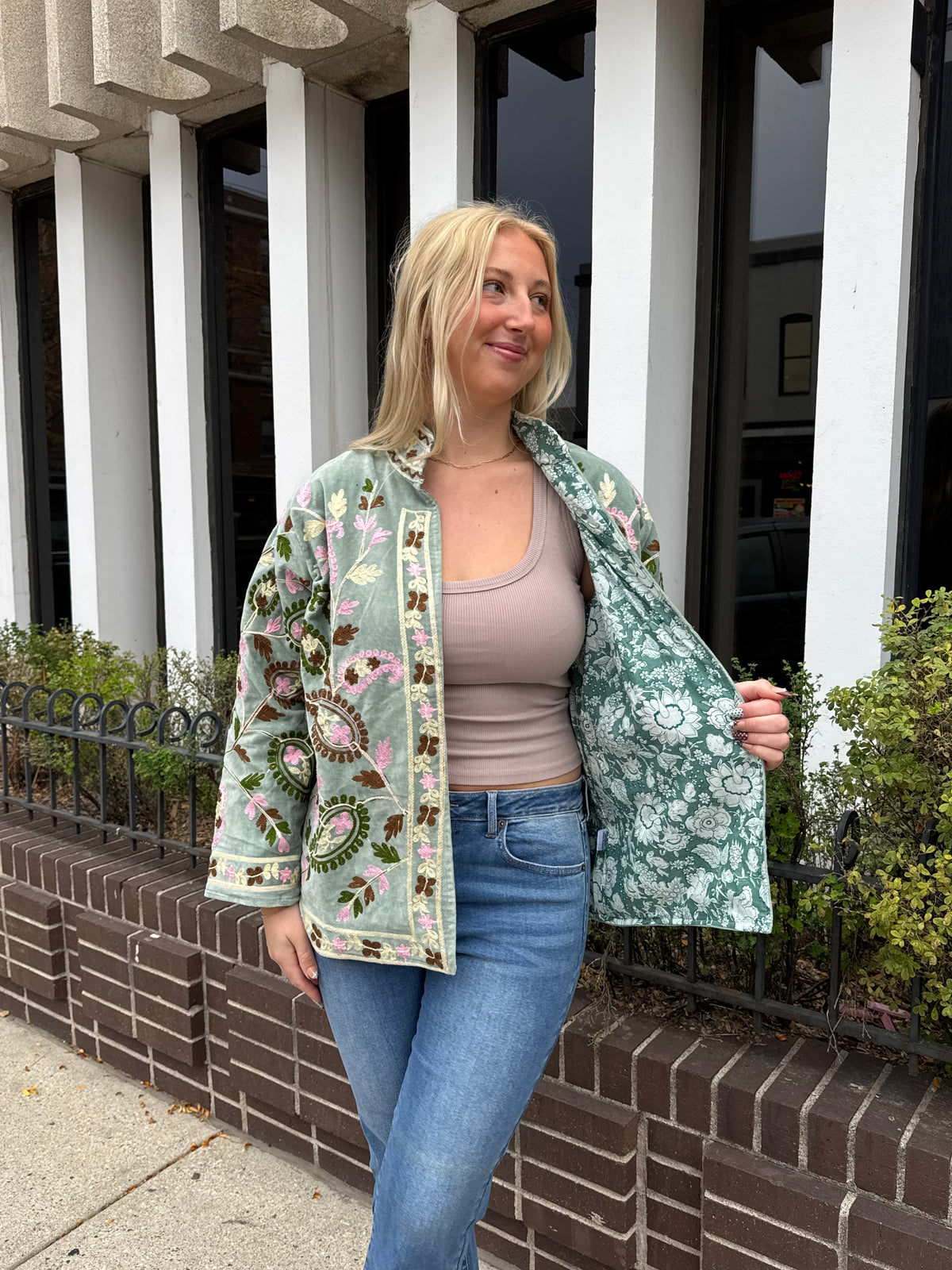 10S. Velvet Suzani Short Jacket