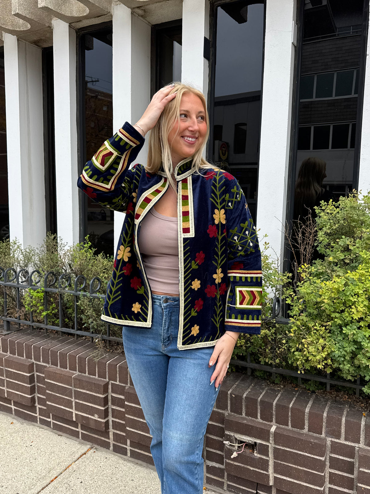 10O. Velvet Suzani Short Jacket