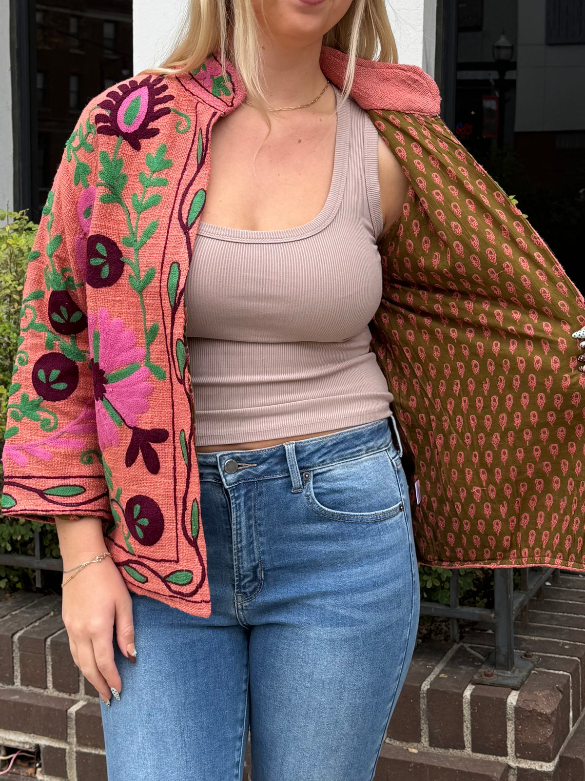 16E. Jute Suzani Short Jacket