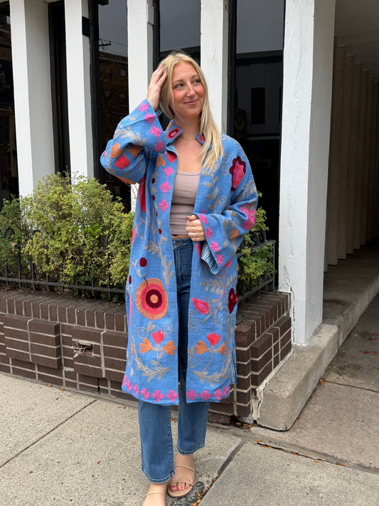 3B. Jute Suzani Long Jacket