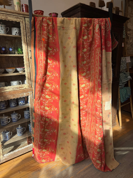 No. 37  Vintage Cotton Handstitched Kantha Throw