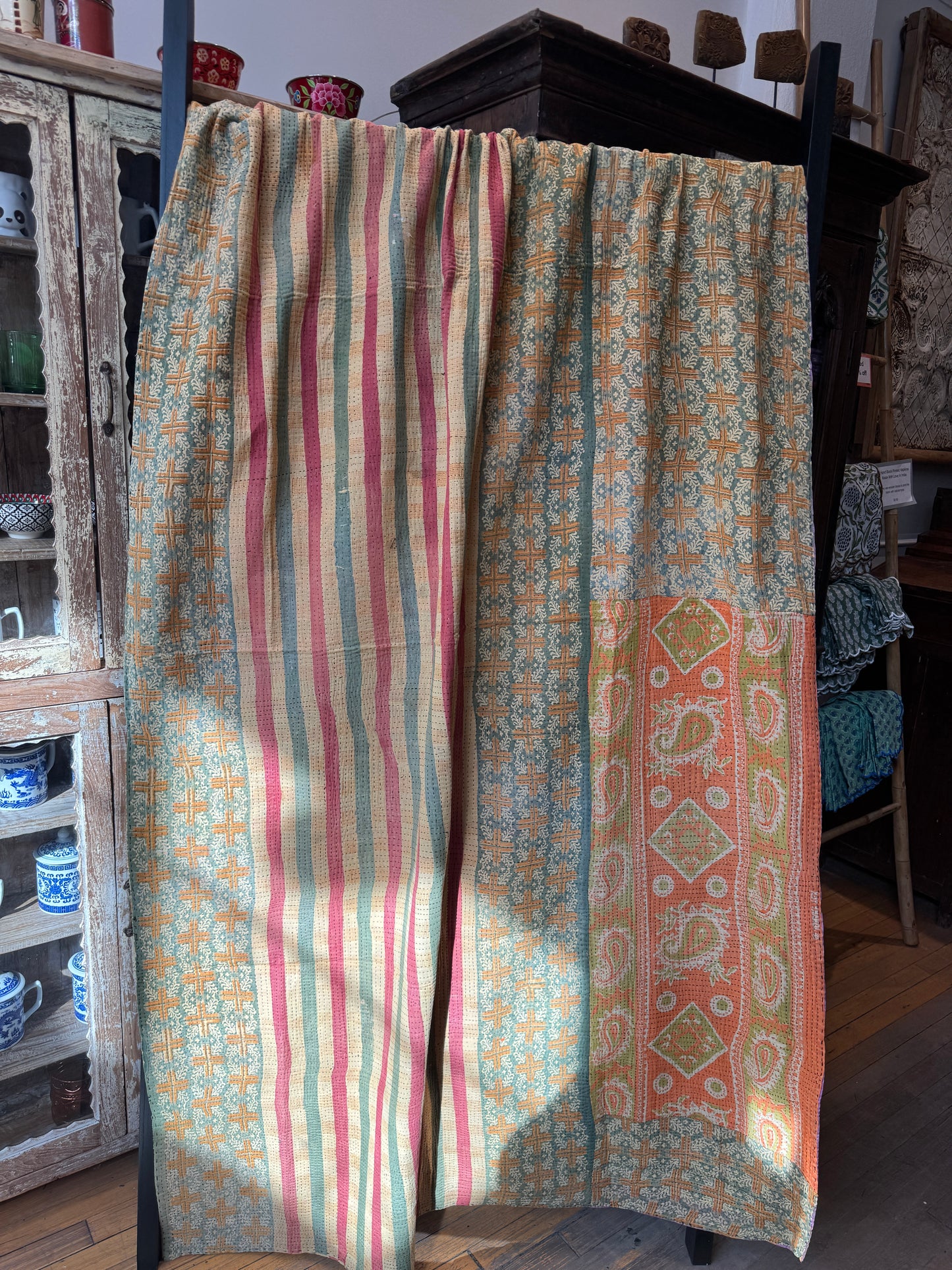 SA-4  Vintage Cotton Handstitched Kantha Throw