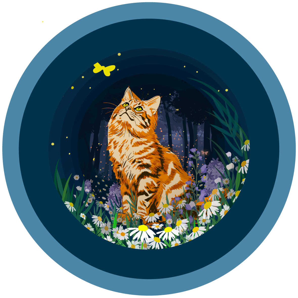 A cup of tea pop up card - Cat