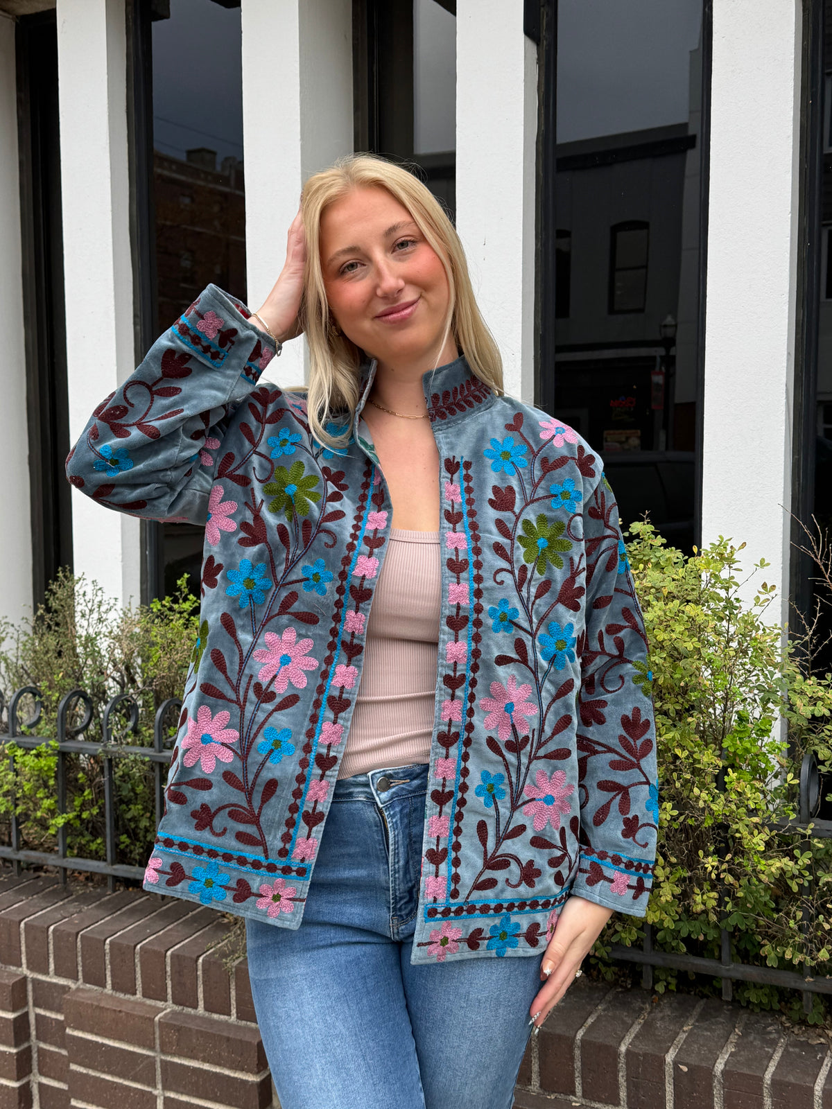 10Q. Velvet Suzani Short Jacket