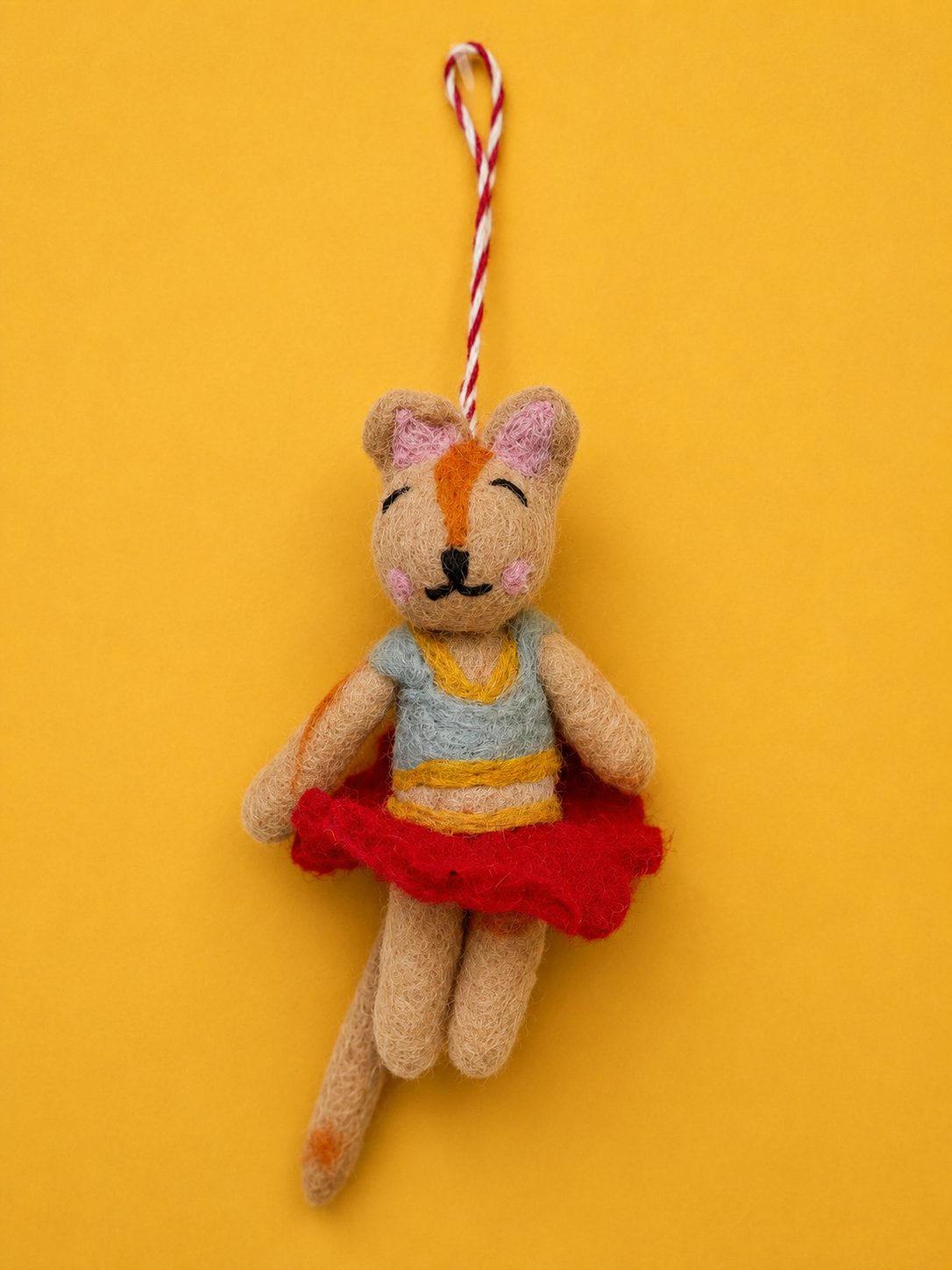 Handmade Felted Wool Dancing Doll