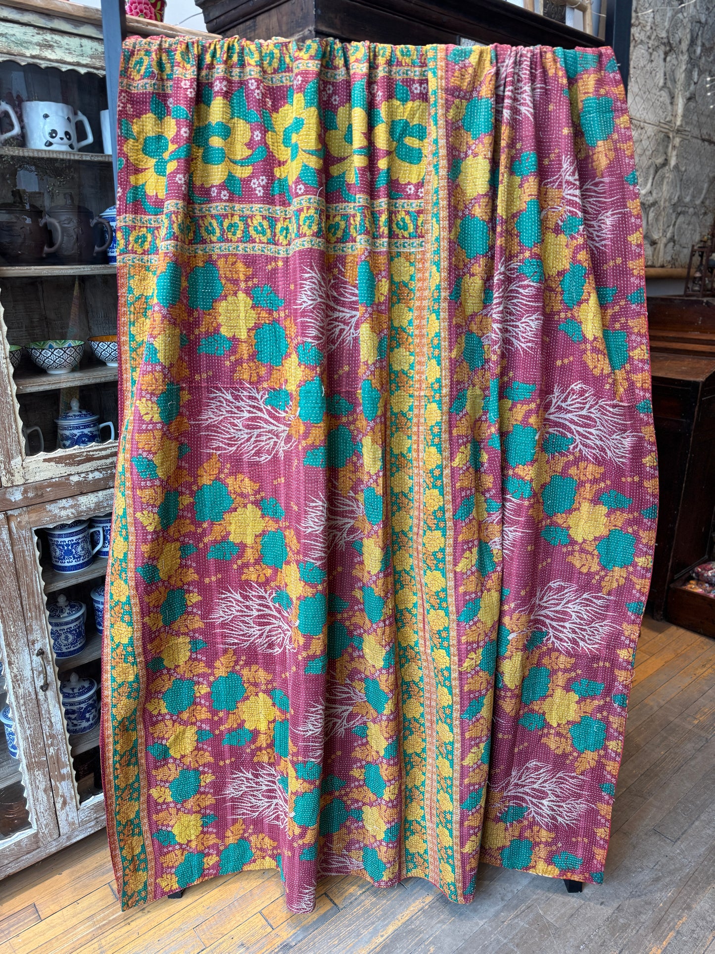 No. 92 Vintage Cotton Handstitched Kantha Throw