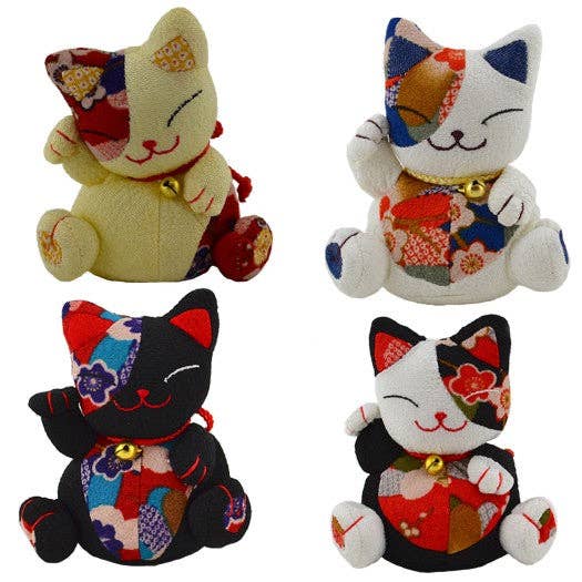 Key Chain - Beanie Lucky Cat - Assorted Colors