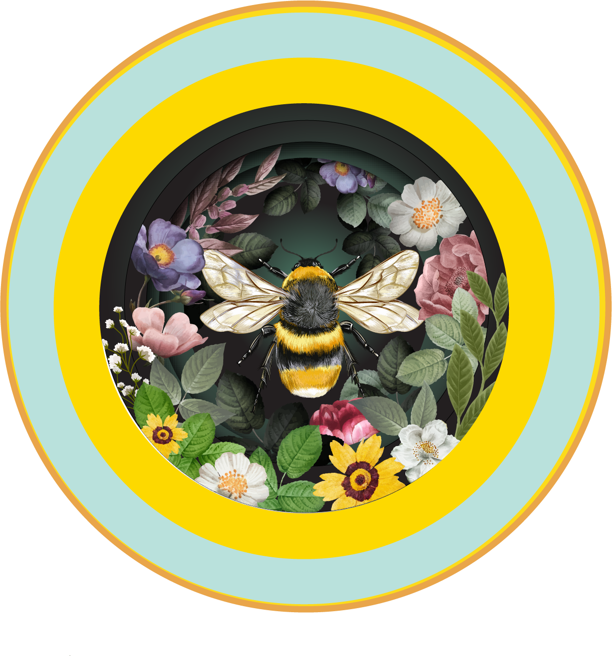 A cup of tea pop up card - Bee