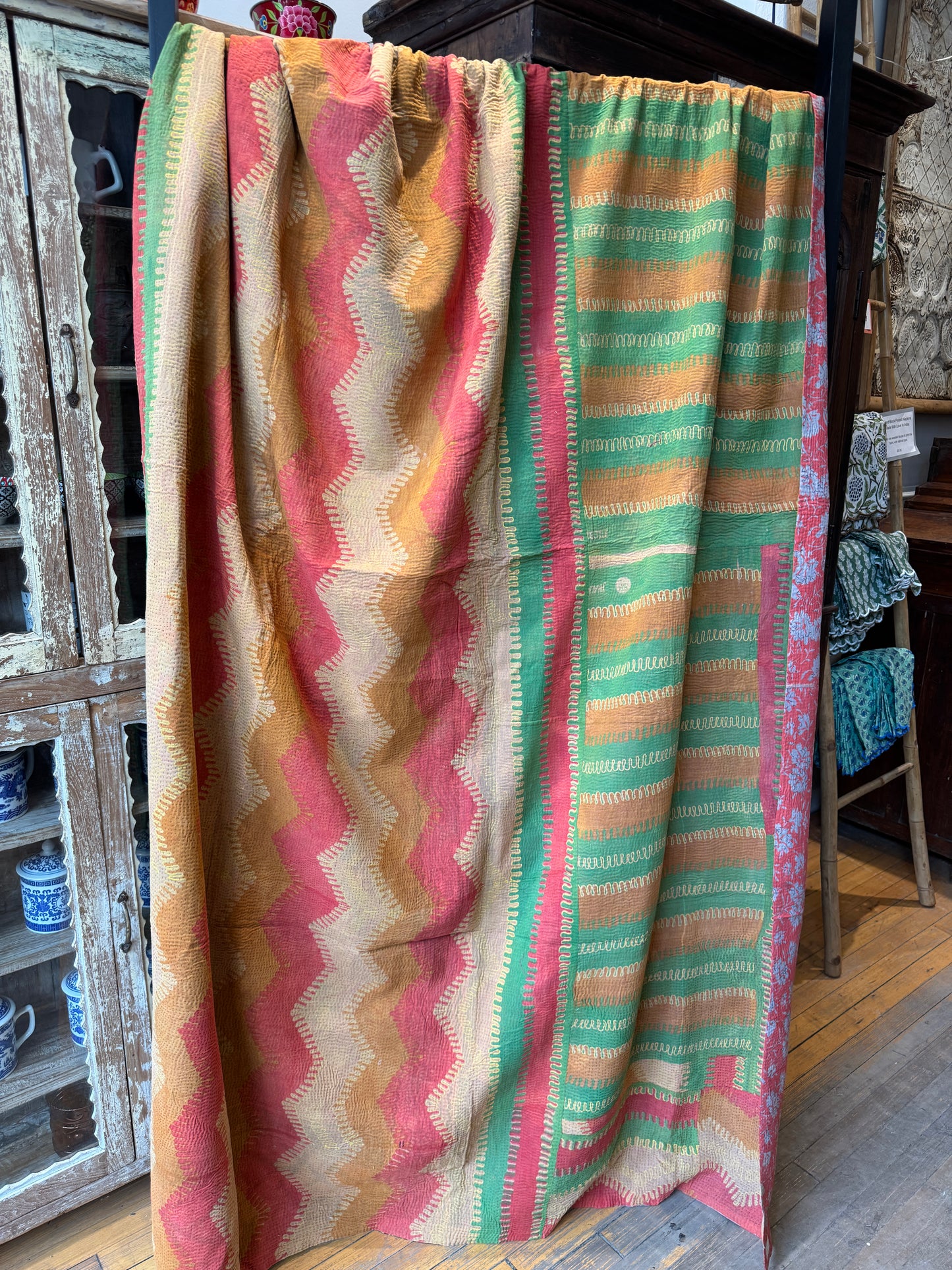 No. 346 Vintage Cotton Handstitched Throw
