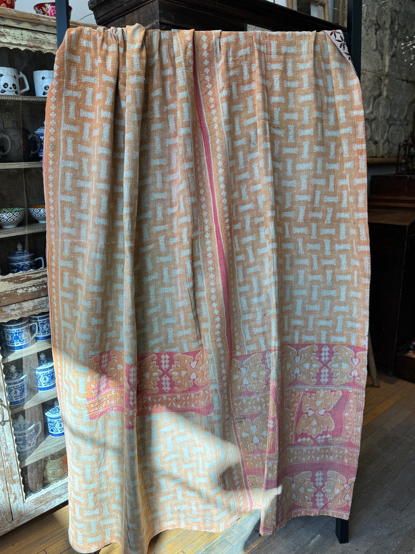No. 51  Vintage Cotton Handstitched Kantha Throw