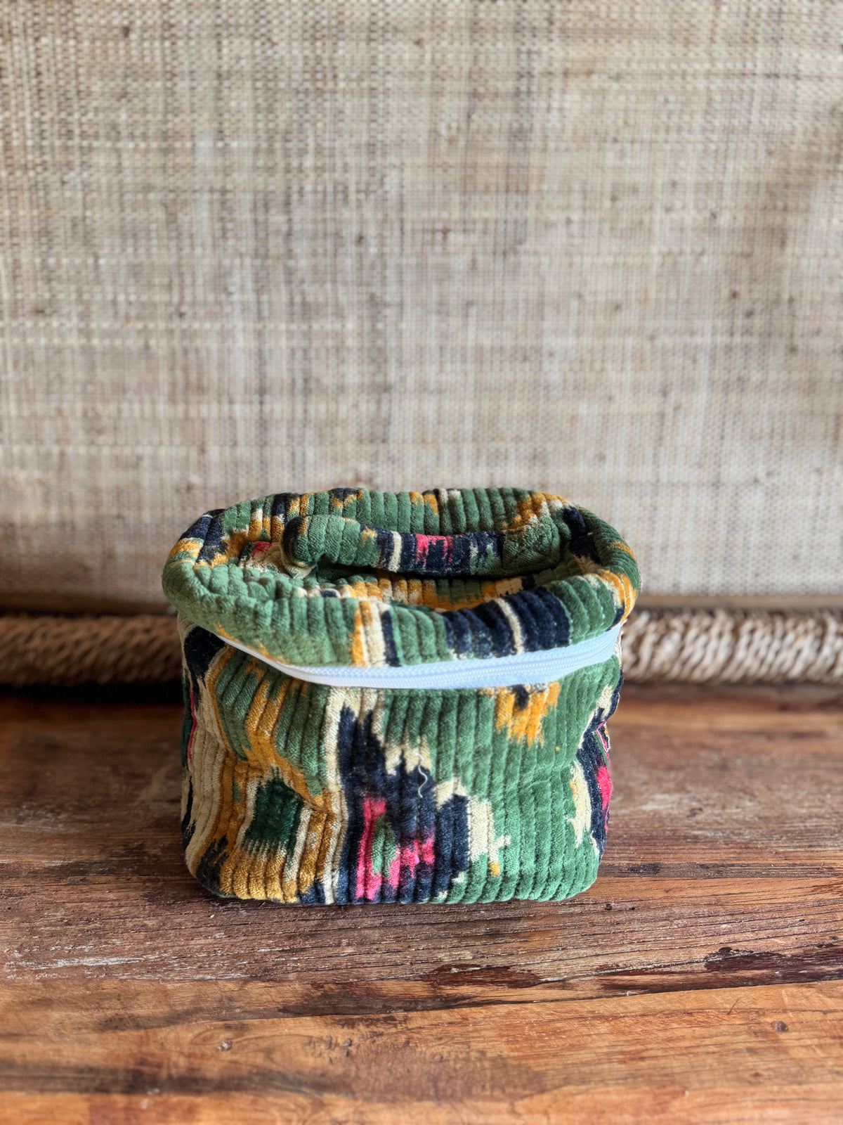 Velvet Makeup Pouch With Handle