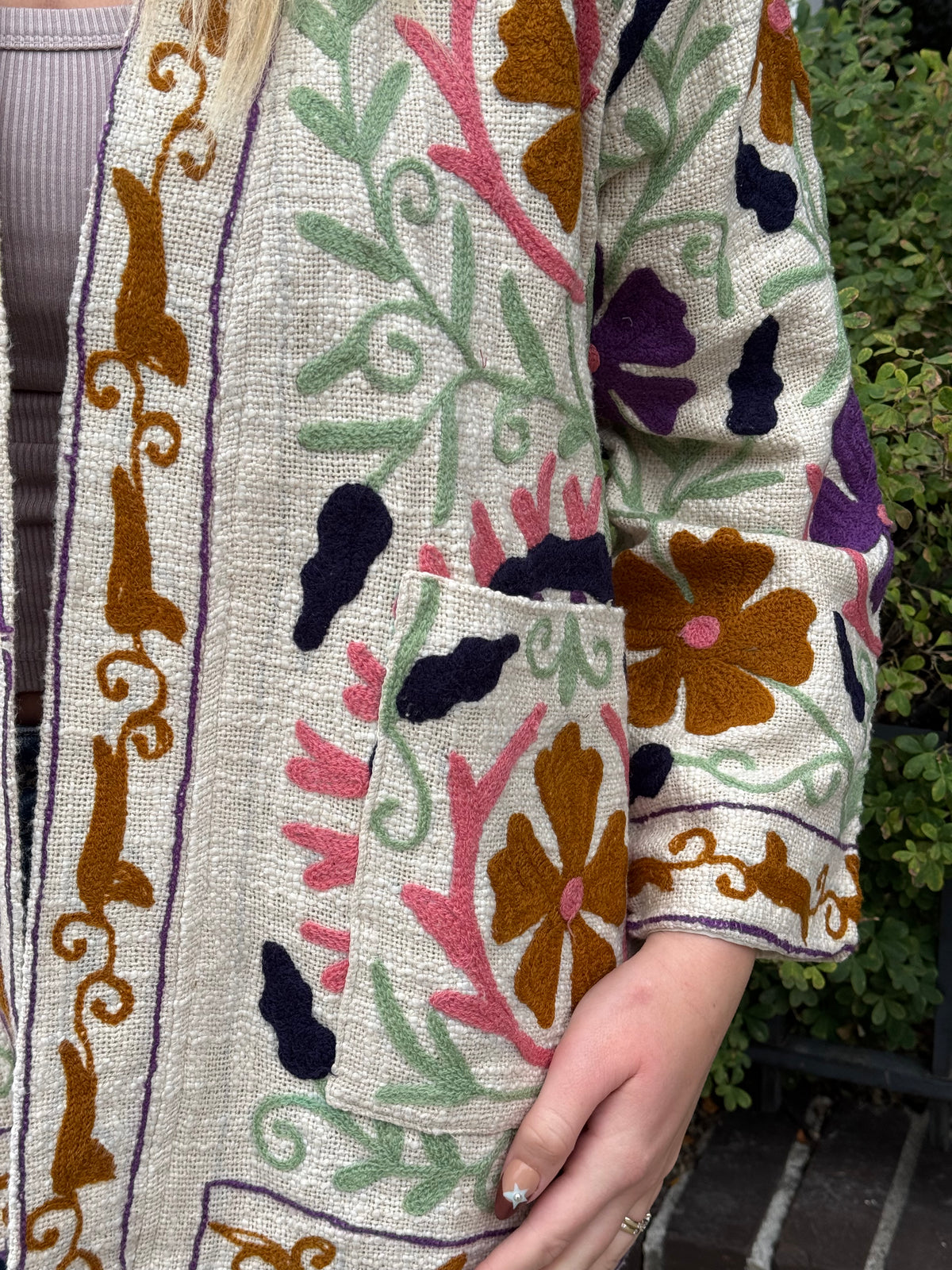 13B. Jute Suzani Kimano Jacket