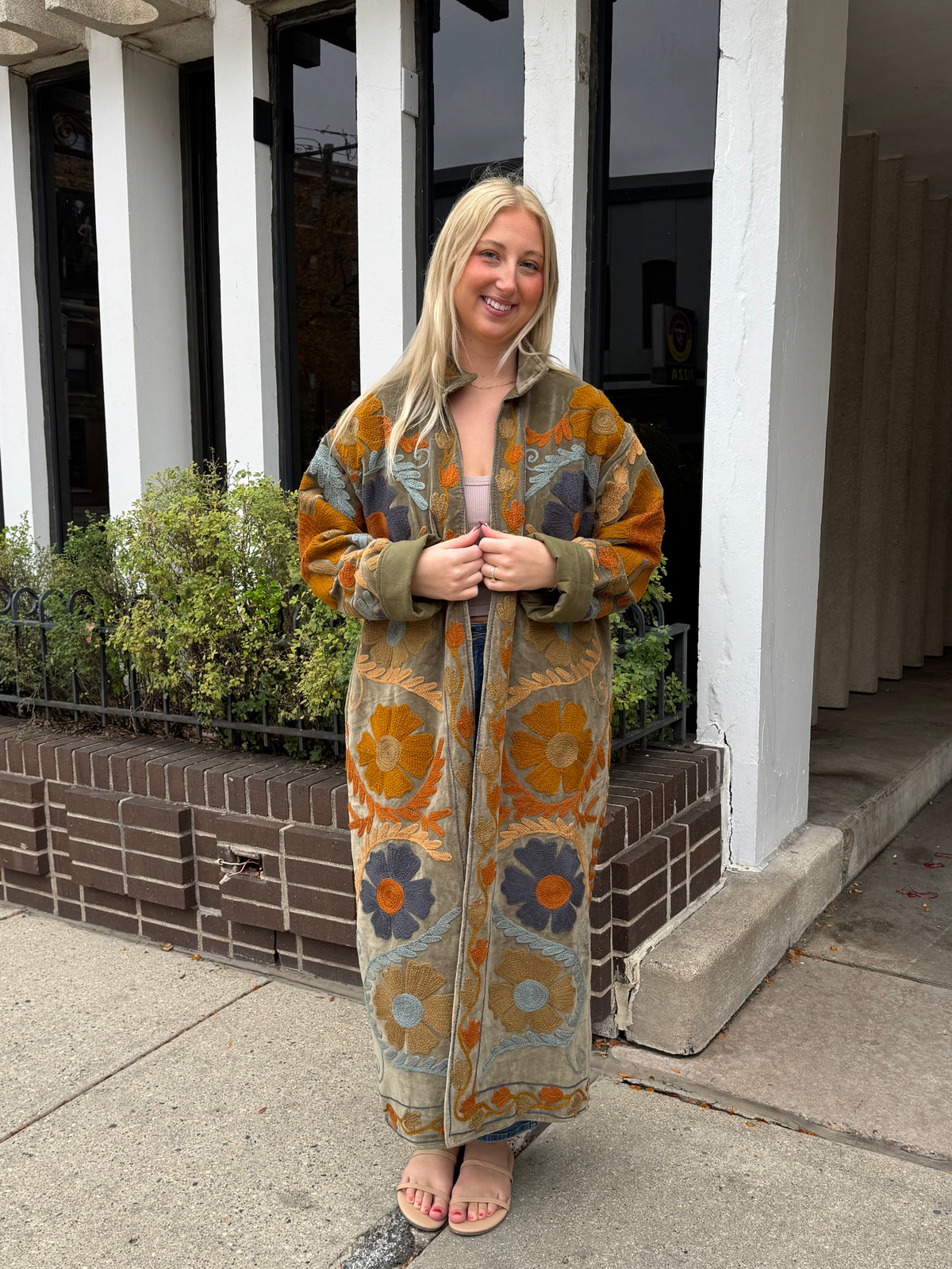 12A. Long Velvet Embroidered Jacket