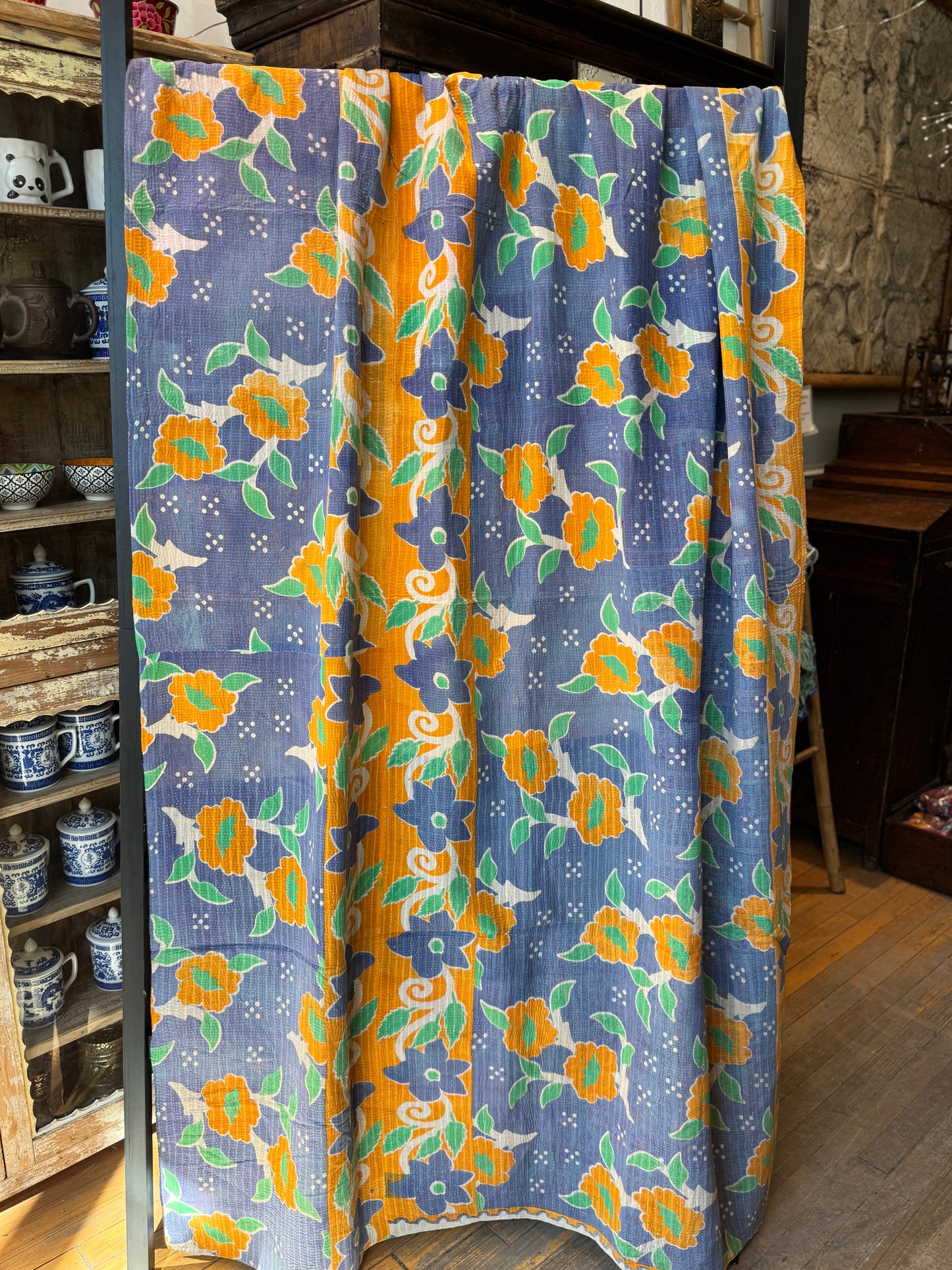 NO. 166 Vintage Cotton Handstitched Kantha Throw