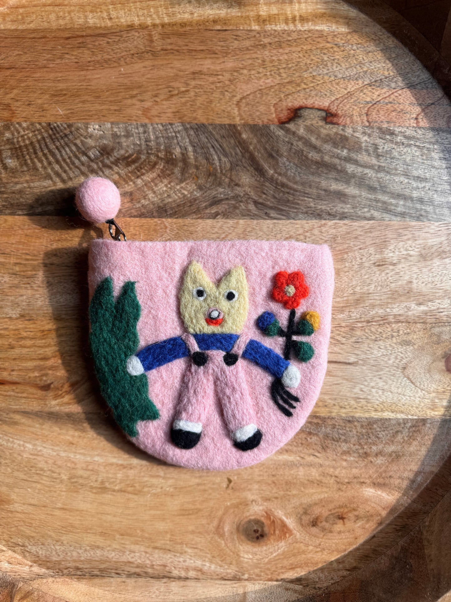 Handmade Wool Felted Gardener Coin Purse