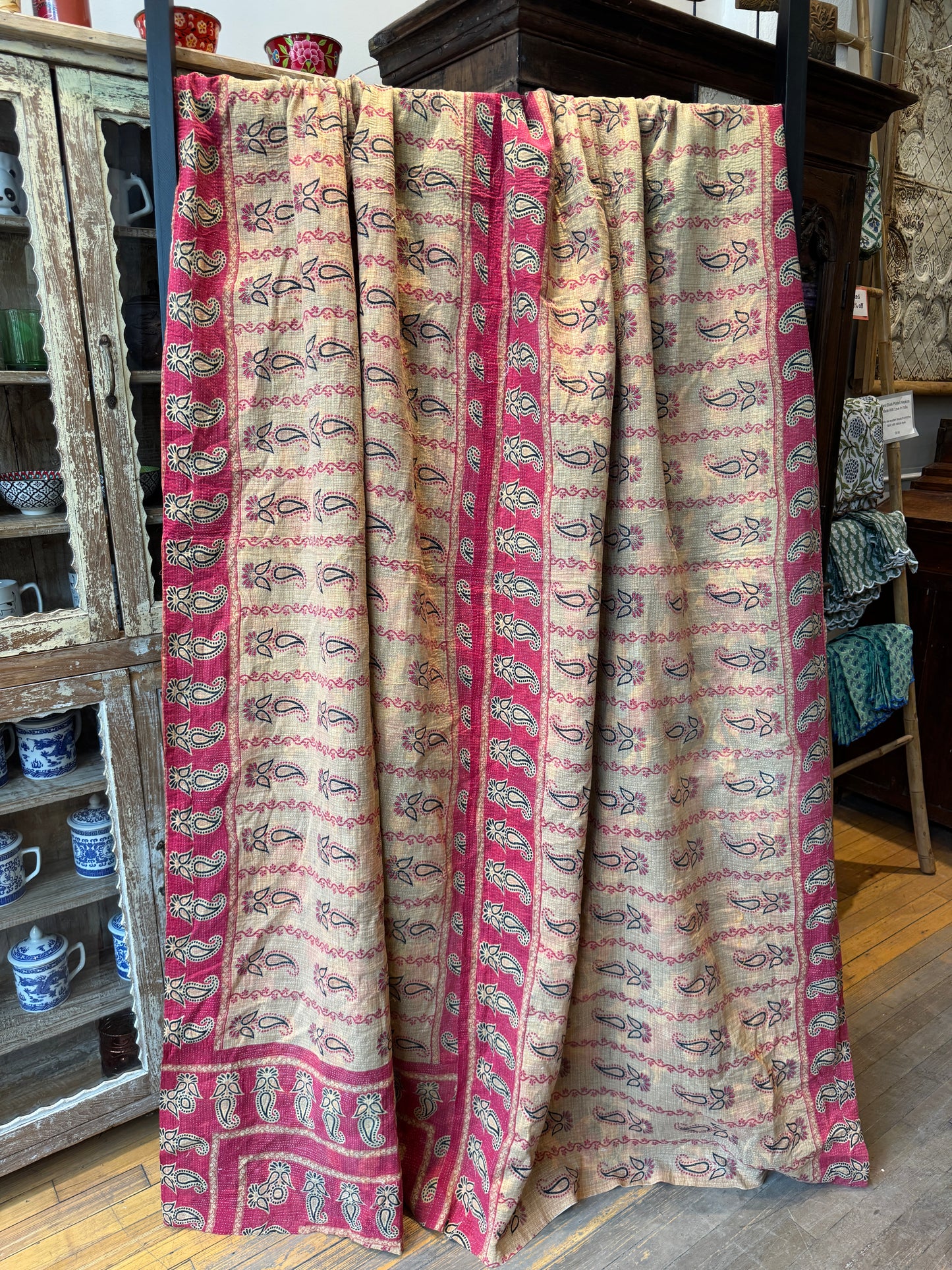 NO. 295 Vintage Cotton Handstitched Kantha Throw