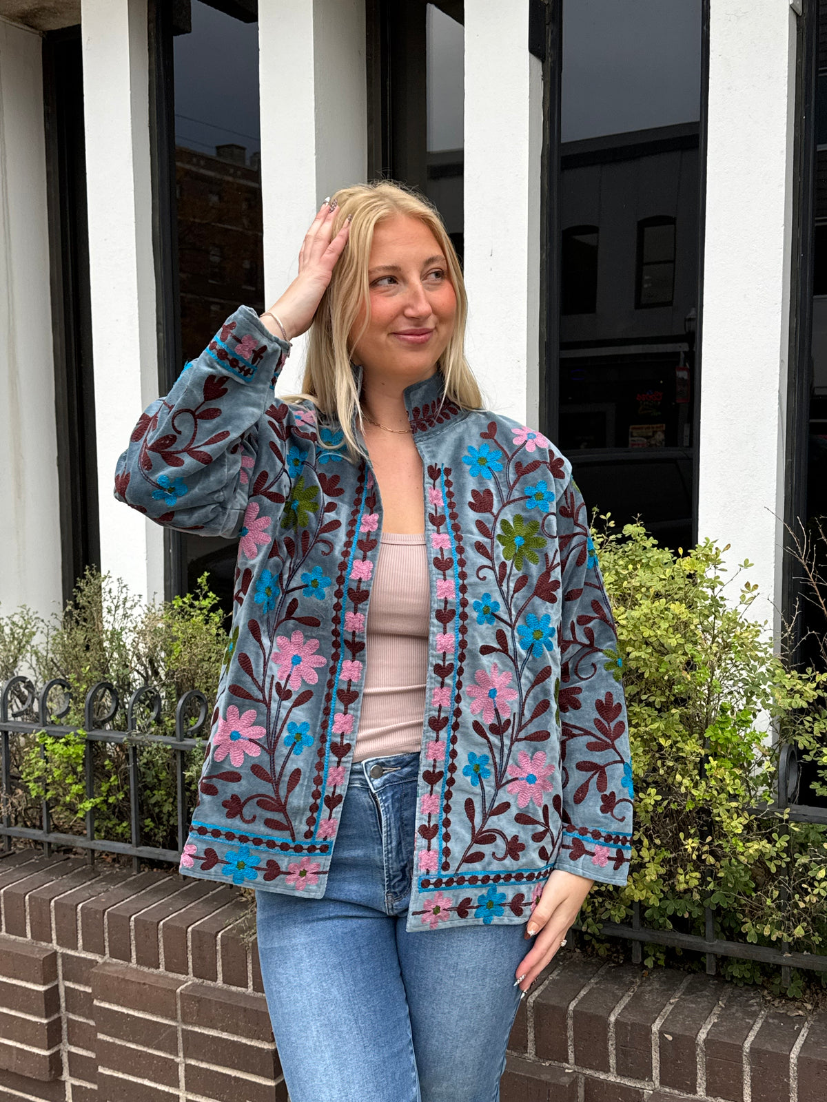 10Q. Velvet Suzani Short Jacket