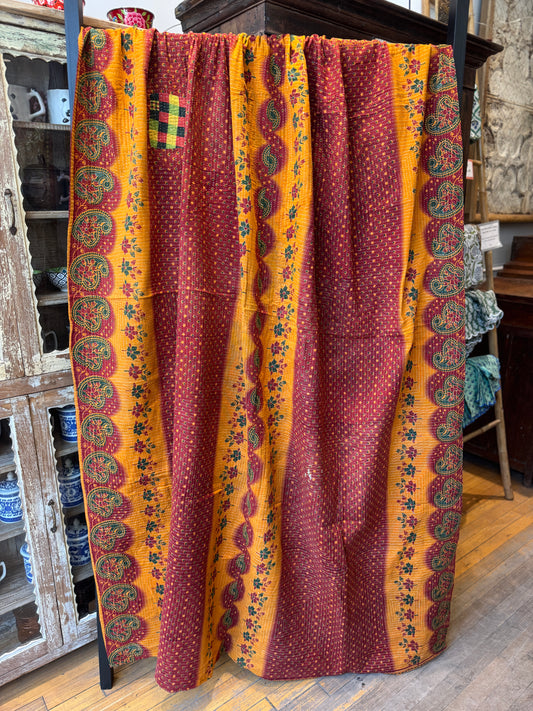 No. 363 Vintage Cotton Handstitched Kantha Throw