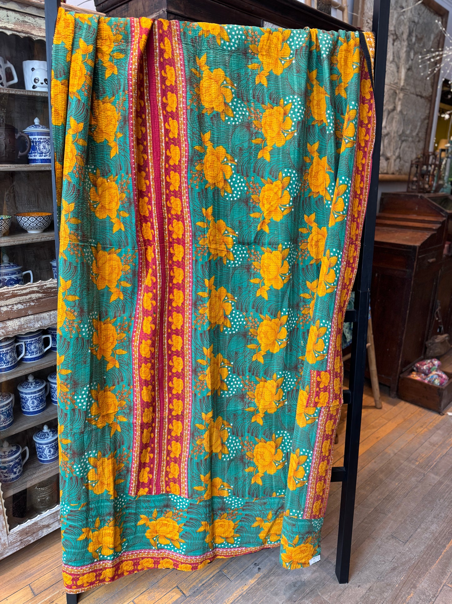 No. 96 Vintage Cotton Handstitched Kantha Throw