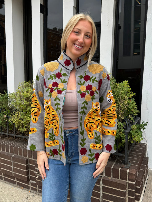 16B. Jute Suzani Short Jacket