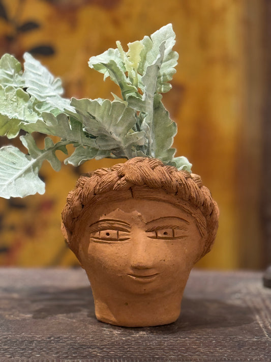 Hanging Lady Face Pot  made in San Antonio Castillo Velasco