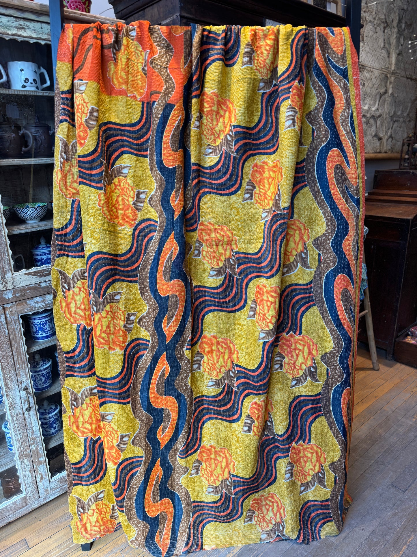 No. 71 Vintage Cotton Handstitched Kantha Throw
