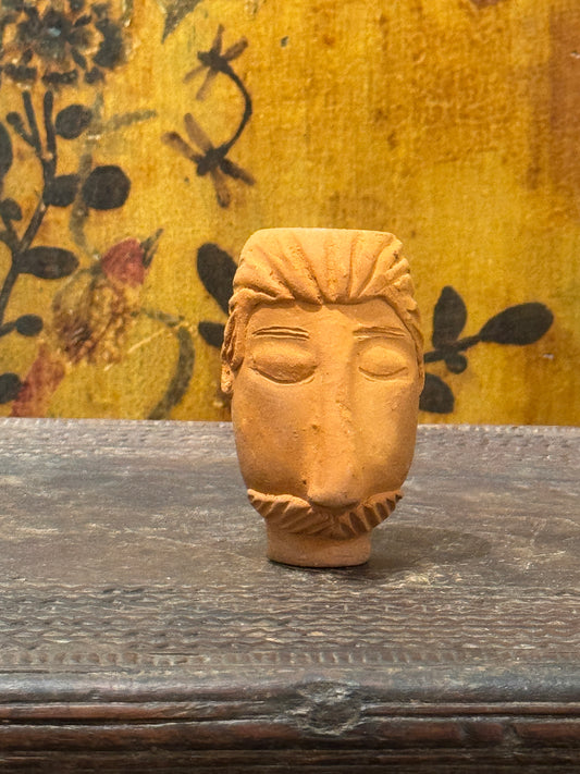 Handmade Man Face Pottery  made in San Antonio Castillo Velasco