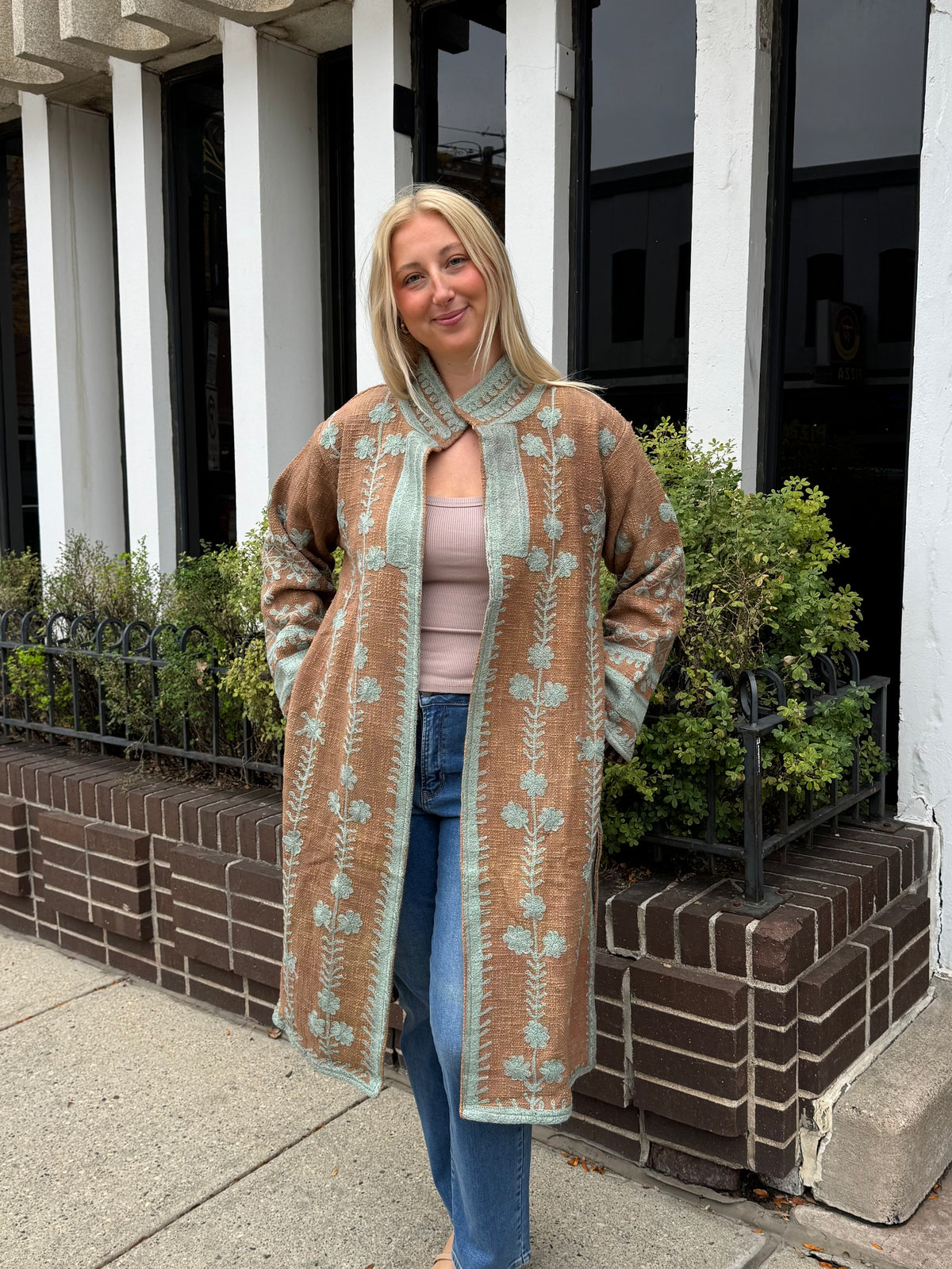 3D. Jute Suzani Long Jacket