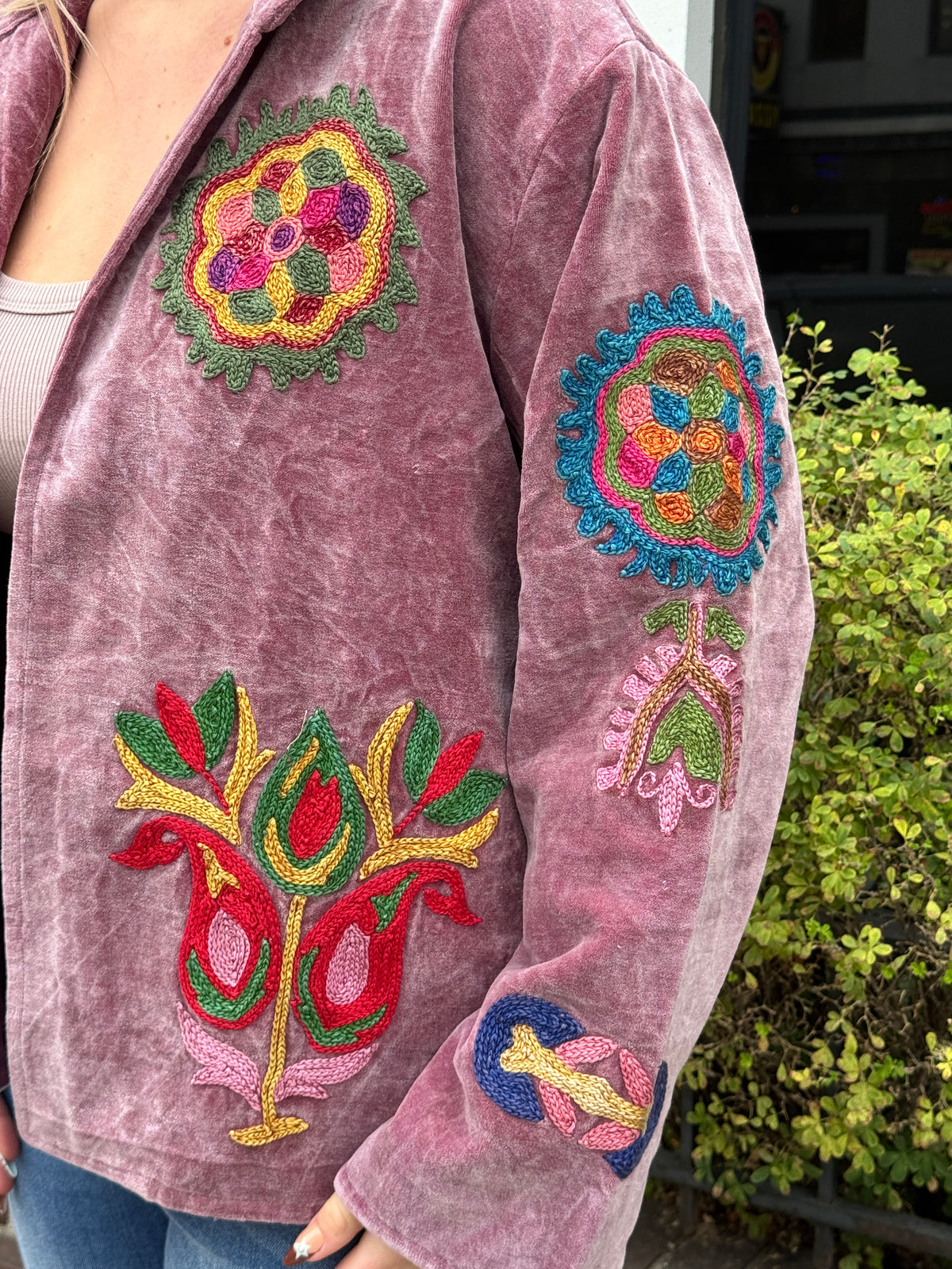15B. Velvet Suzani Collar Jacket