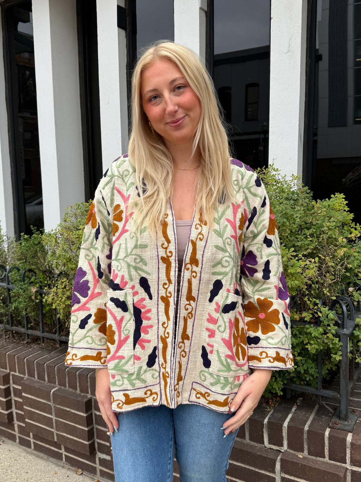 13B. Jute Suzani Kimano Jacket