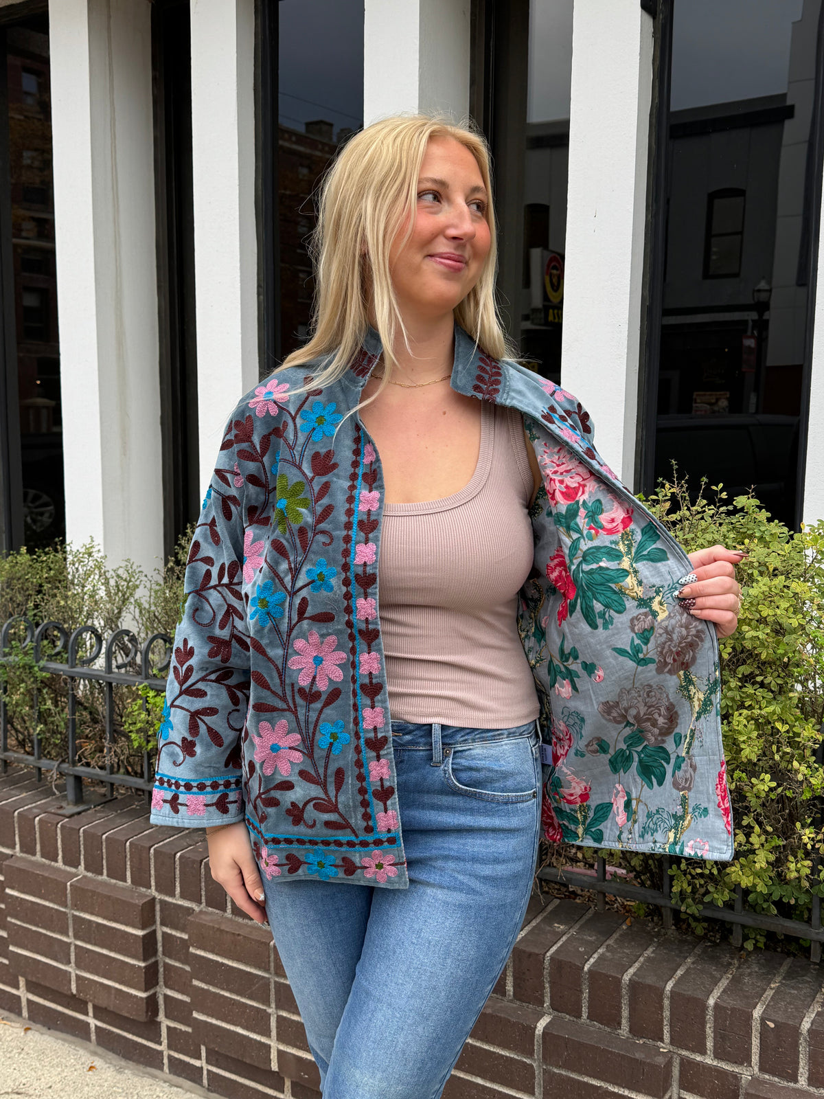 10Q. Velvet Suzani Short Jacket