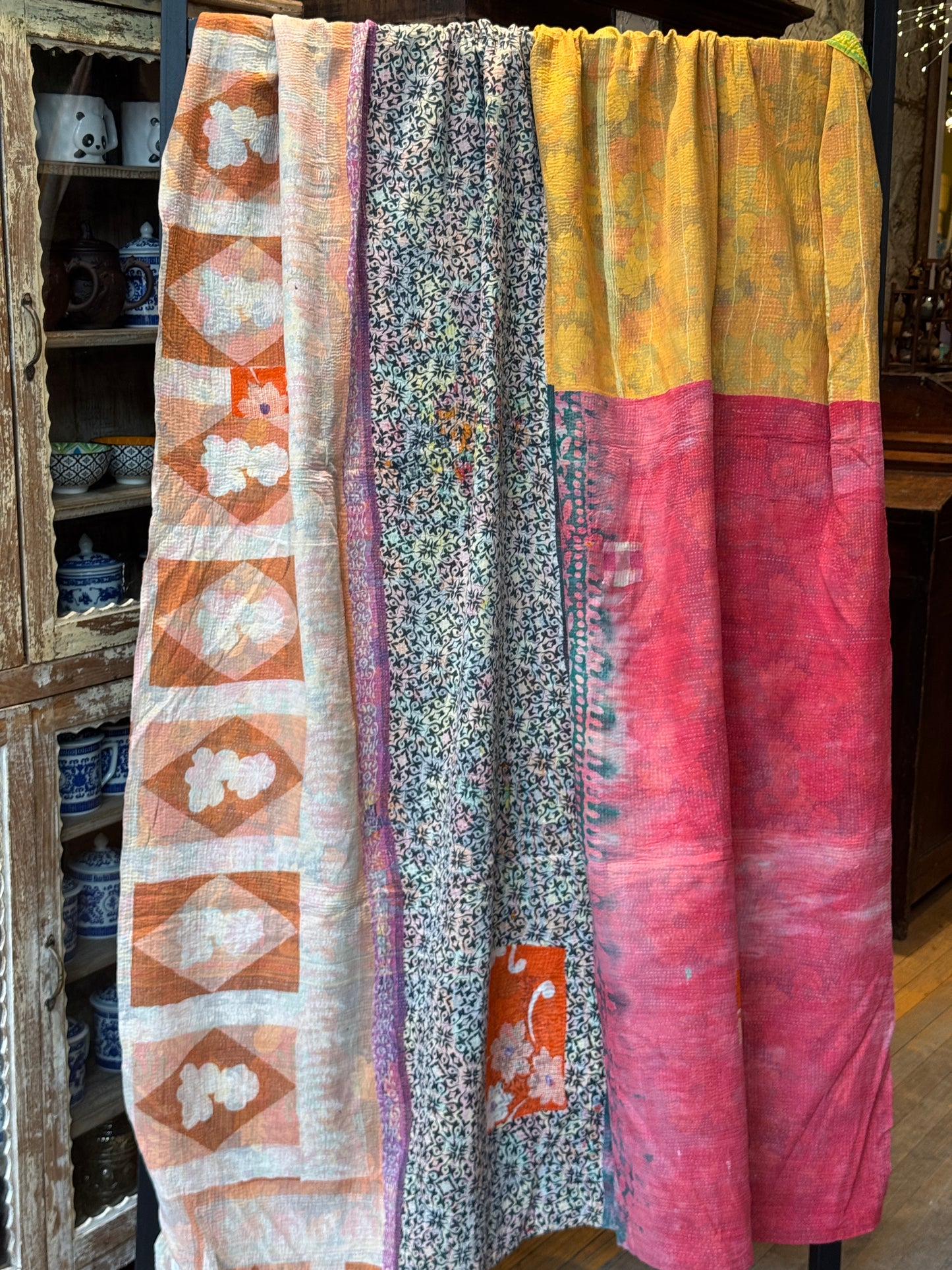 SA-1  Vintage Cotton Handstitched Kantha Throw