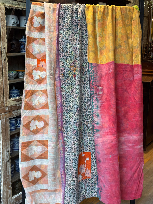 SA-1  Vintage Cotton Handstitched Kantha Throw