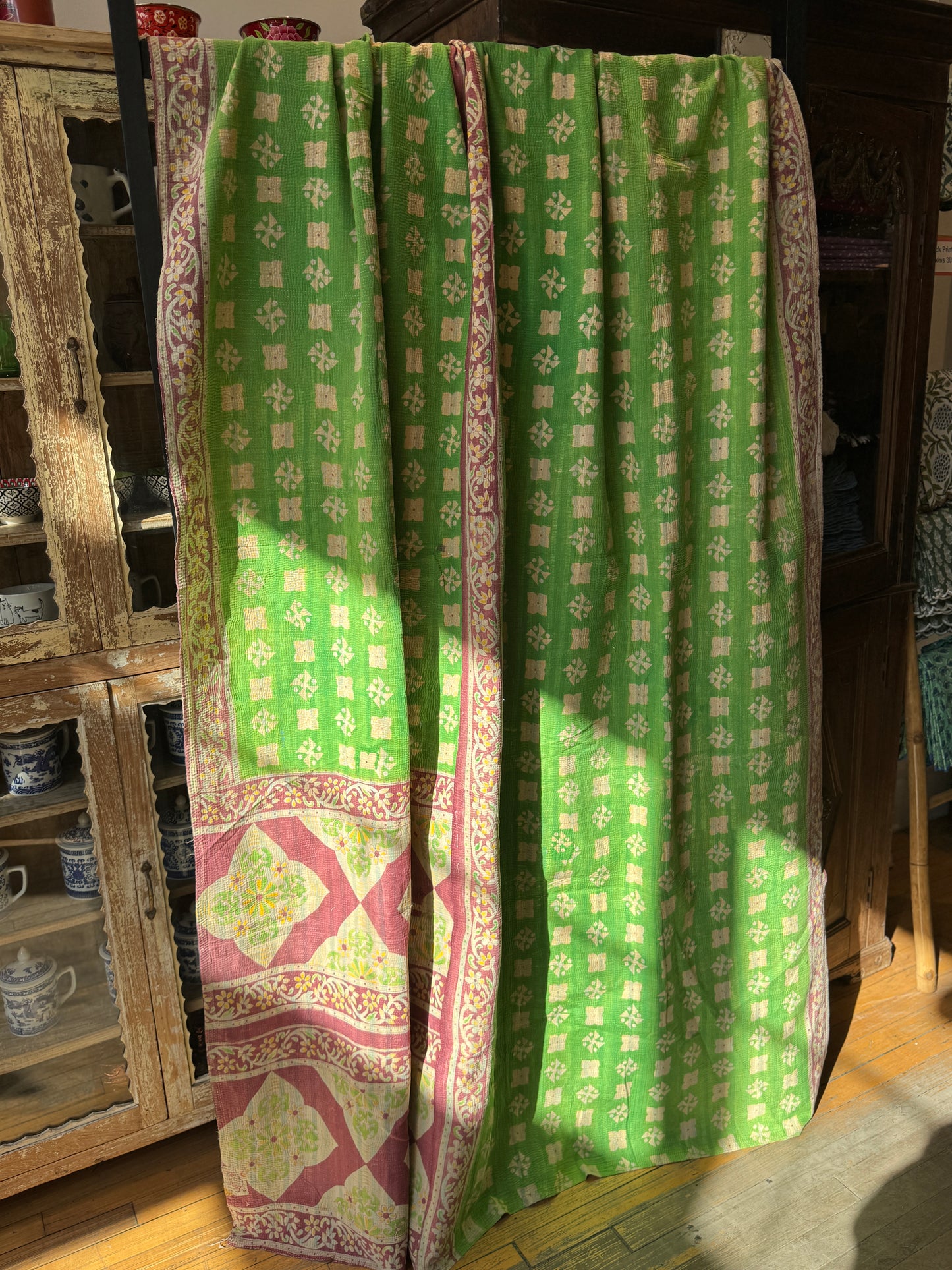 No. 85 Vintage Cotton Handstitched Kantha Throw