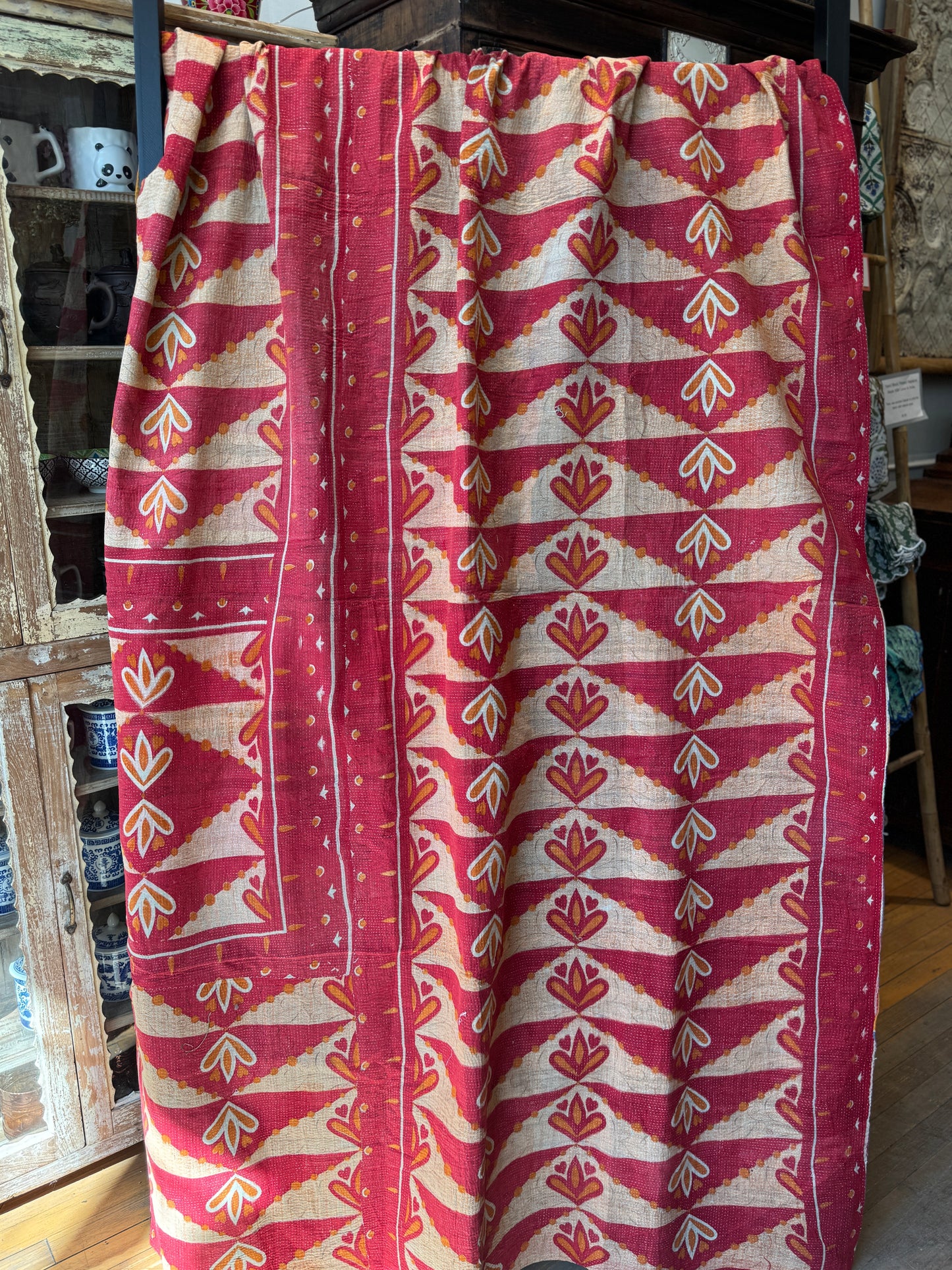 NO. 166 Vintage Cotton Handstitched Kantha Throw