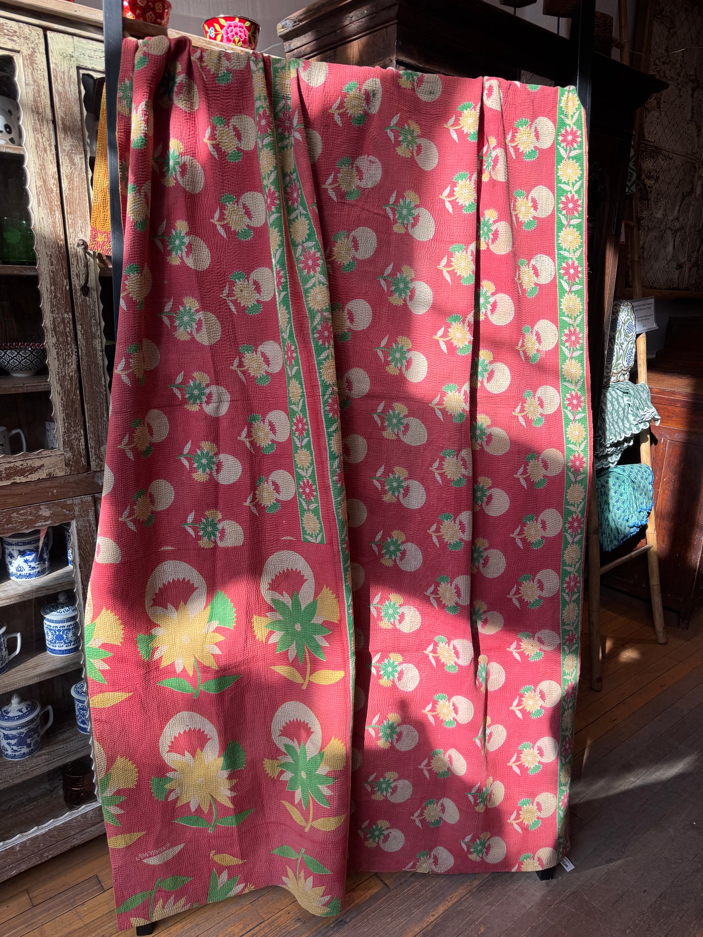 No. 128  Vintage Cotton Handstitched Kantha Throw