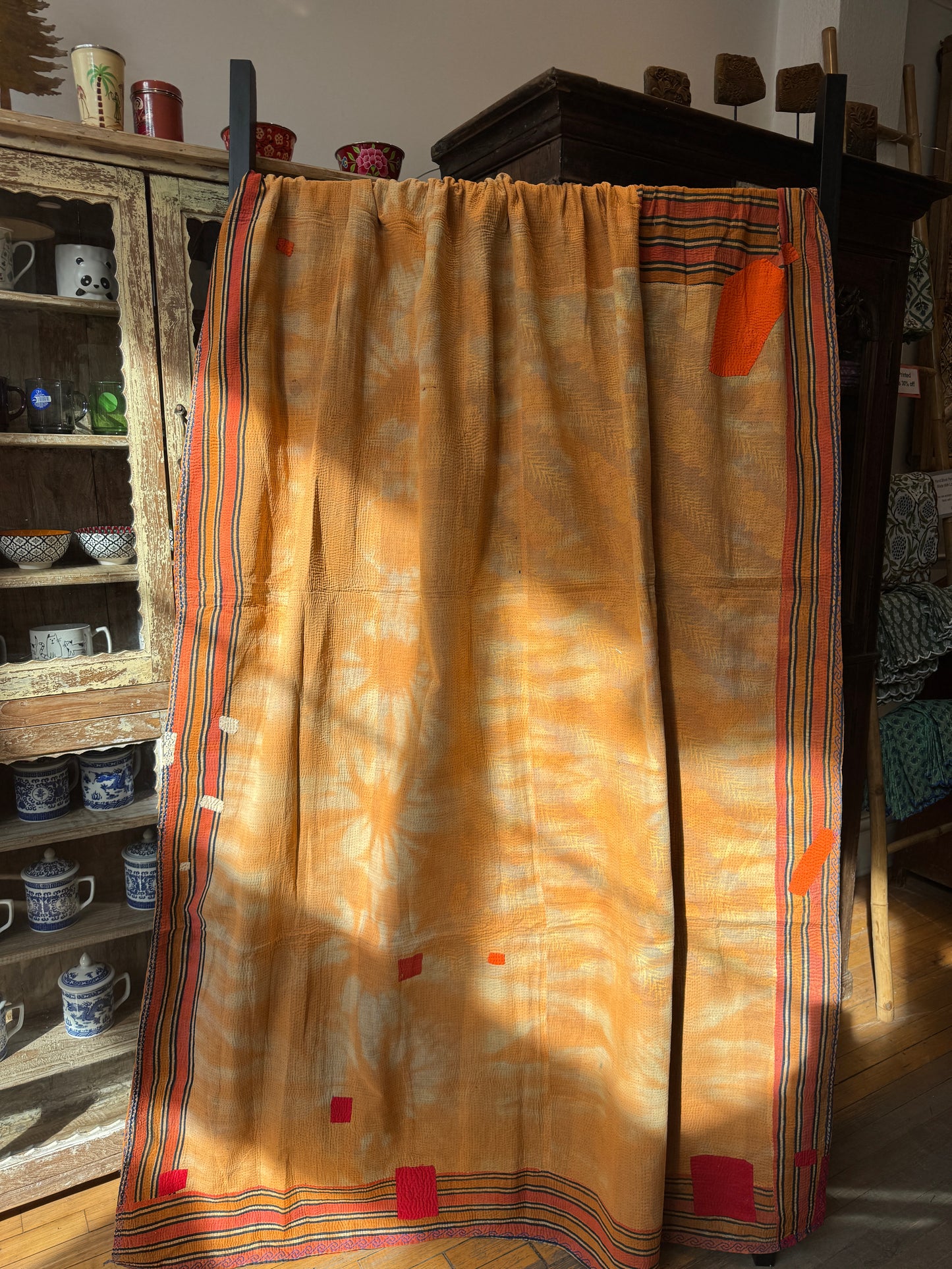 No. 37  Vintage Cotton Handstitched Kantha Throw