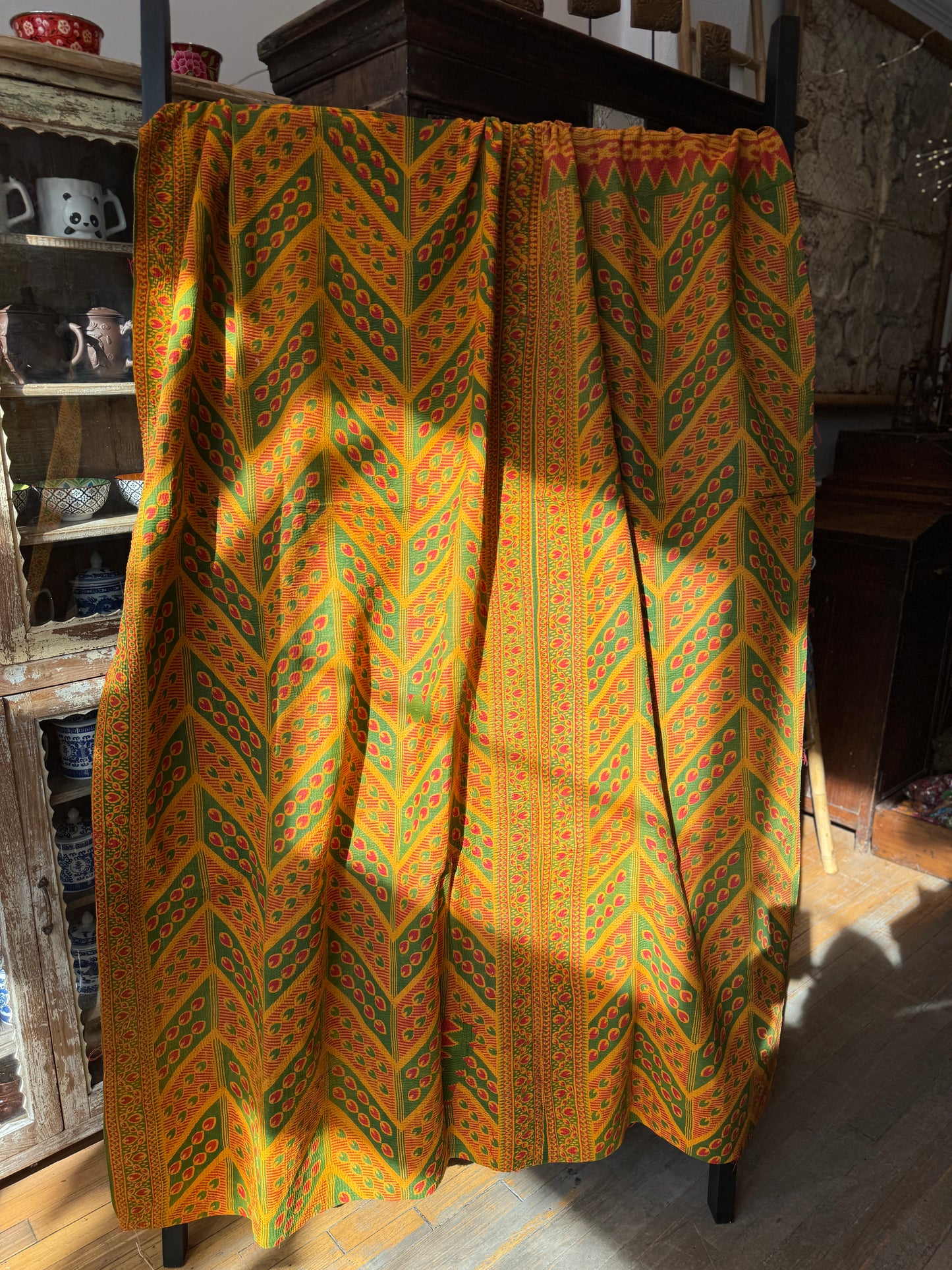 No. 186 Vintage Cotton Handstitched Kantha Throw