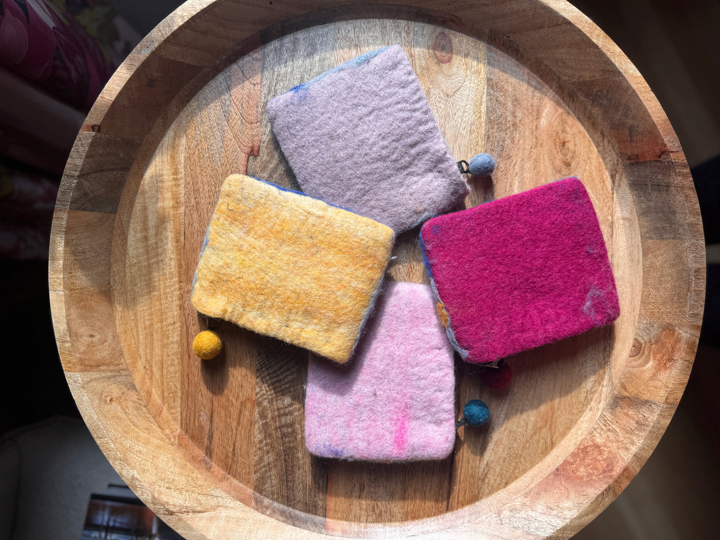 Handmade Felted Sailboat Coin Purse