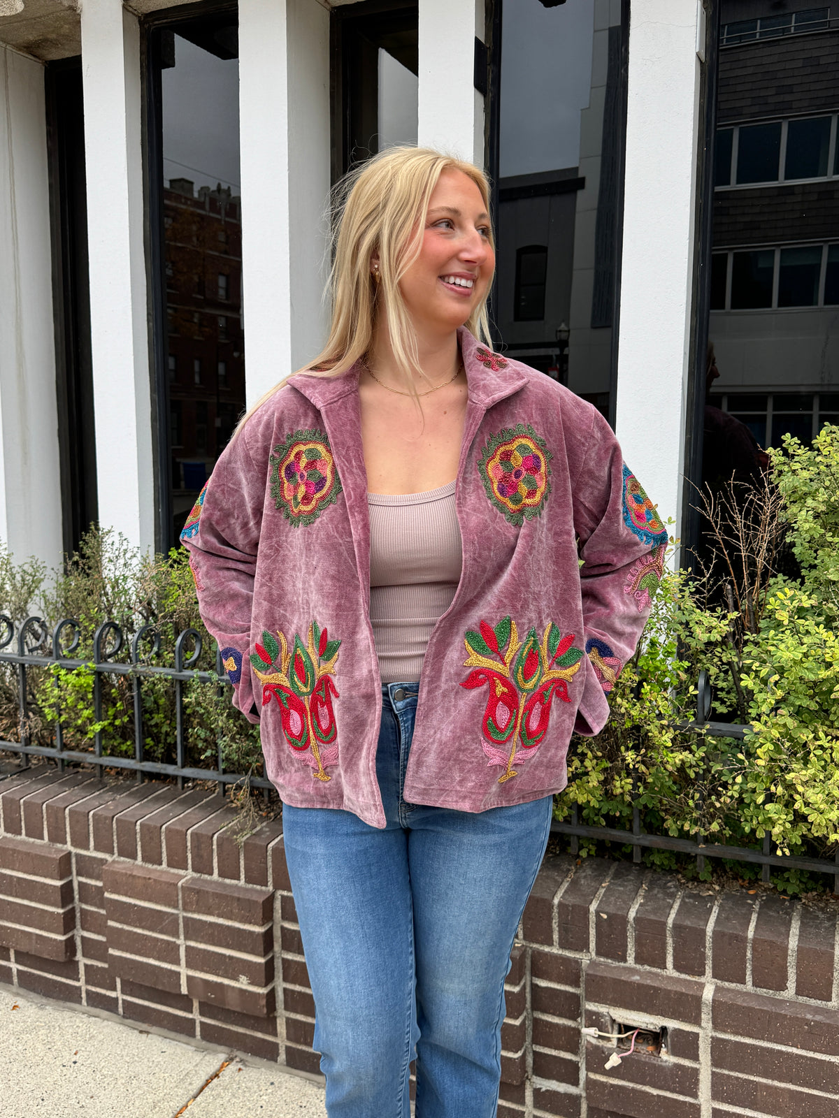 15B. Velvet Suzani Collar Jacket